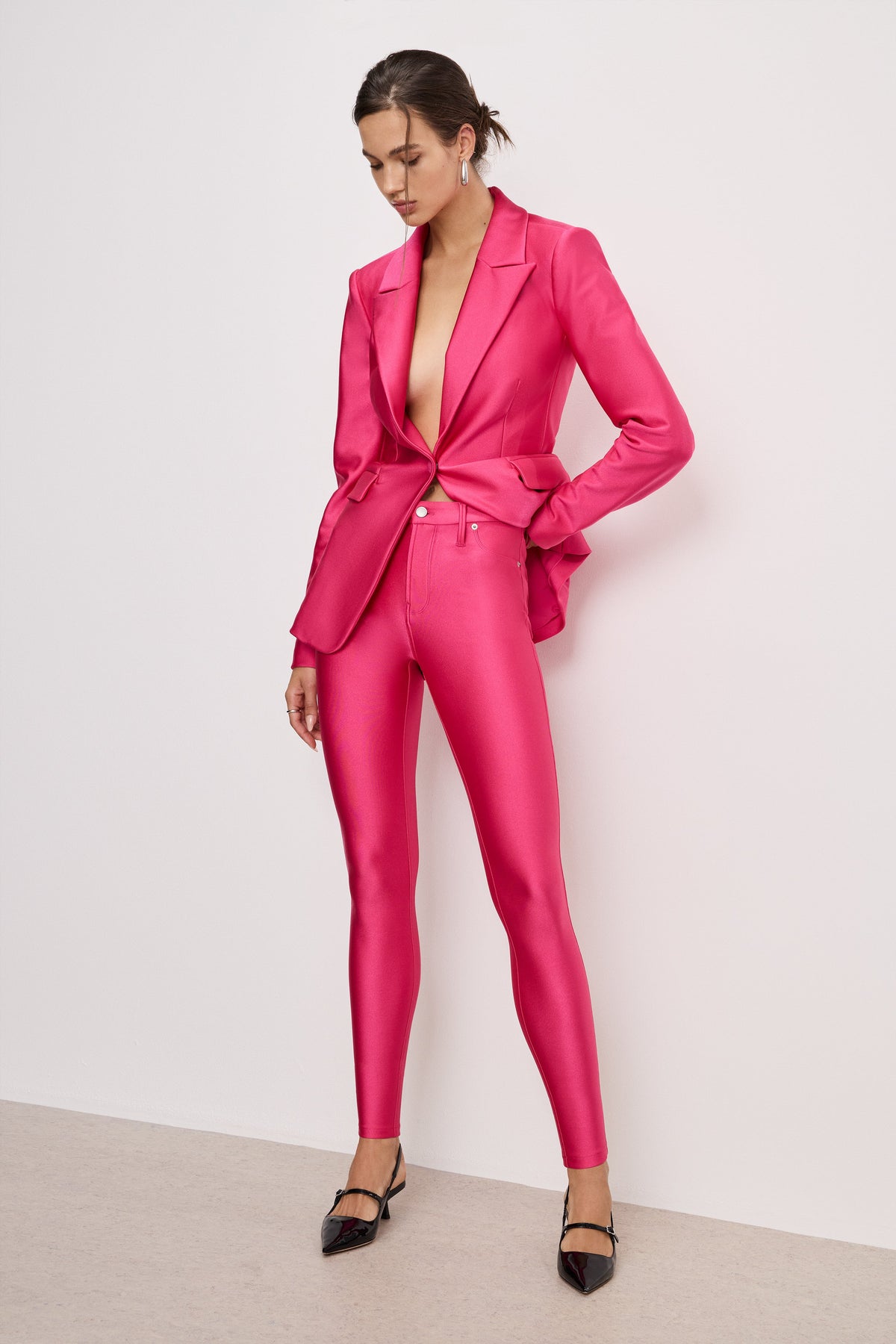 Compression Shine Good Waist Leggings in Ballerina Pink004