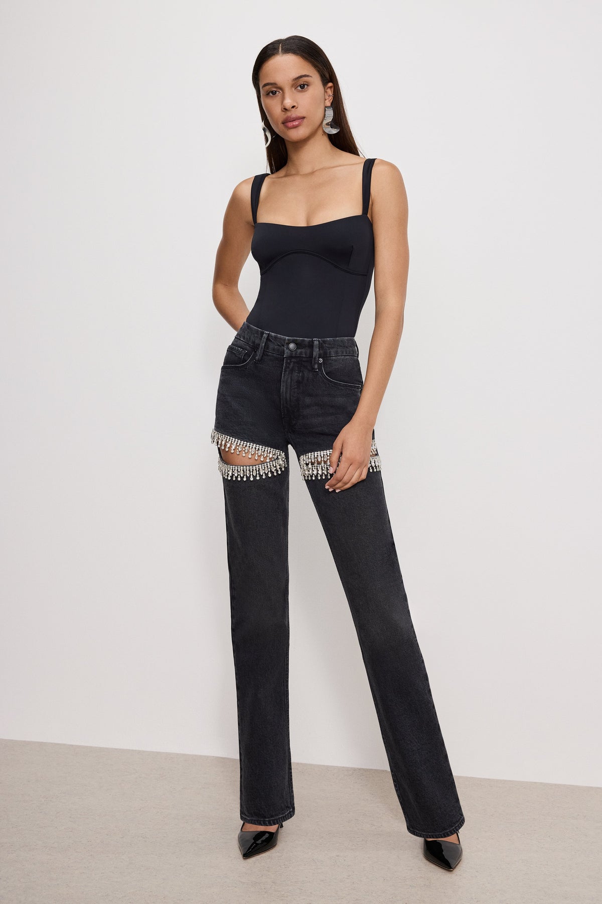 Sweetheart Sculpting Tank Bodysuit in Black001