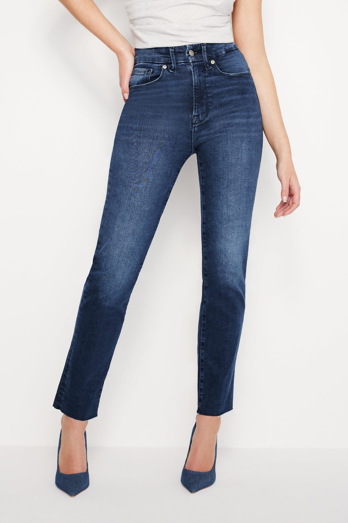 Always Fits Good Classic Slim Straight Jeans in Indigo446