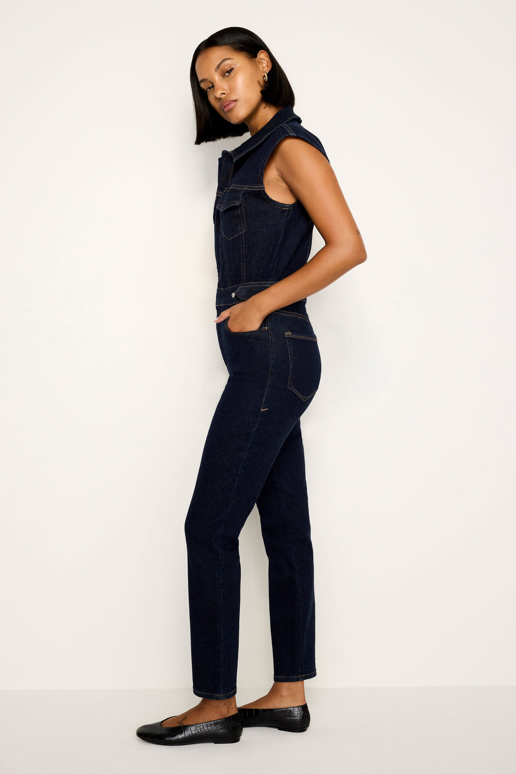 Rinsed Denim Fit for Success Jumpsuit in Indigo716
