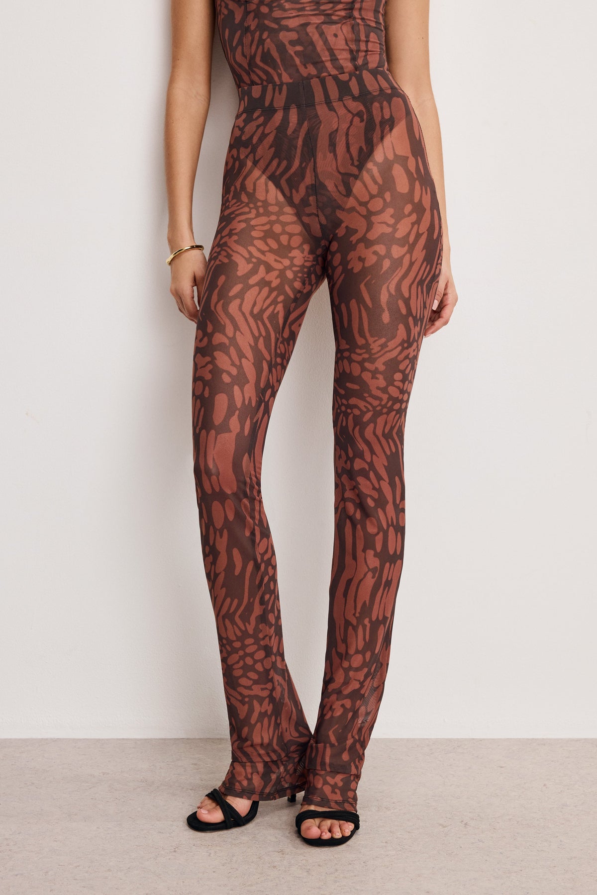 The Mesh Micro Boot Leggings in Java Warped Leopard001