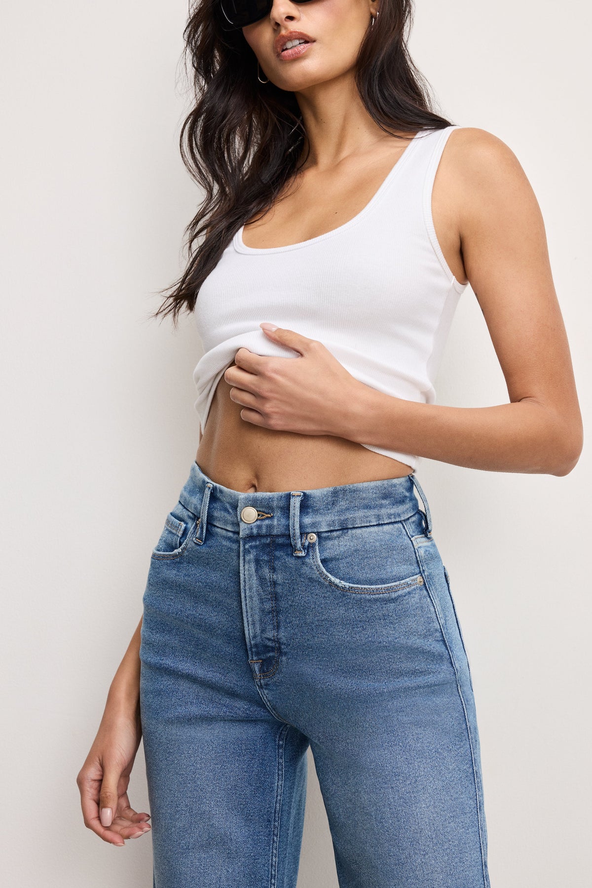 The Good Skate Wide Cropped Jeans in Blue541