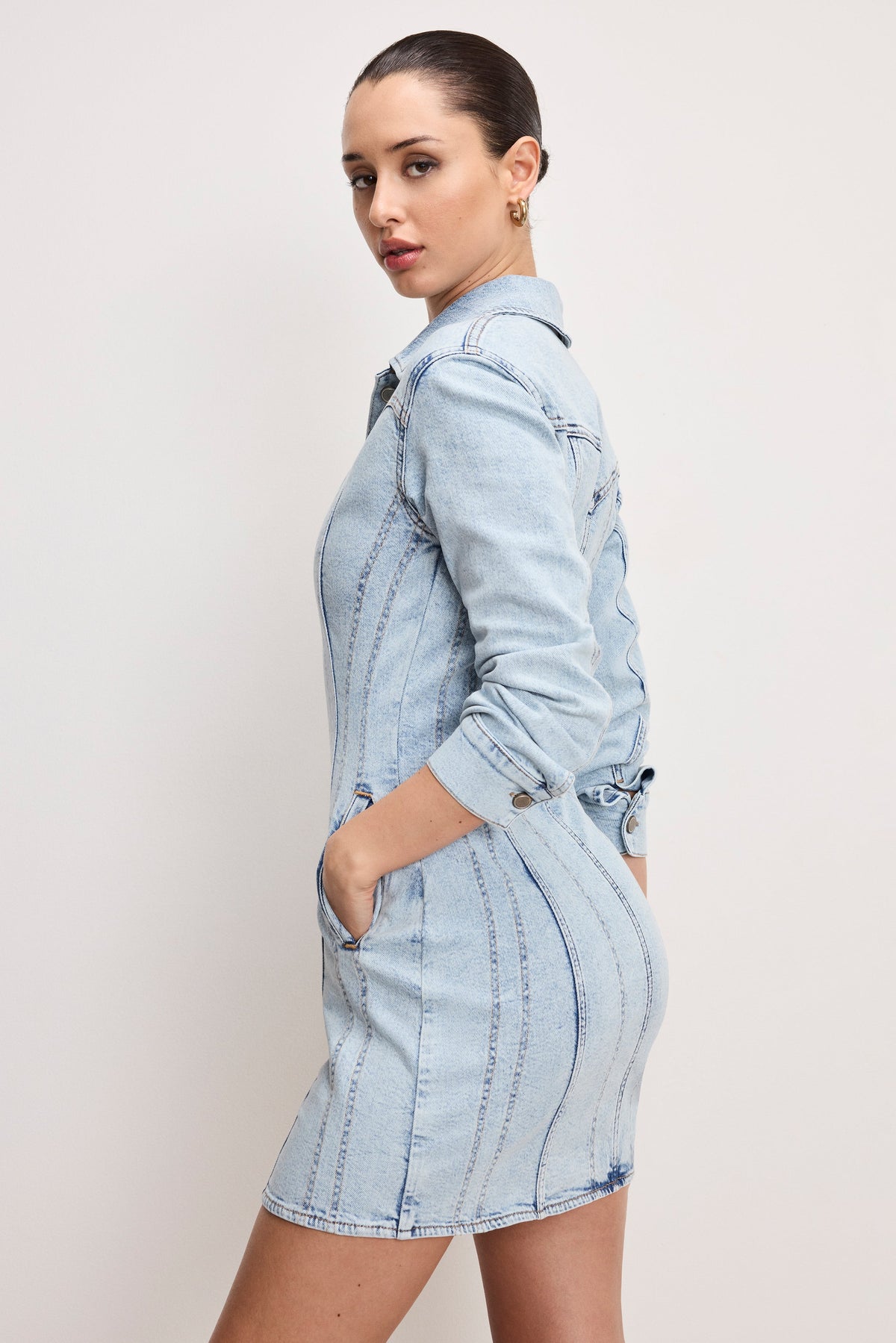 Dolly Denim Corset Dress in Indigo1022