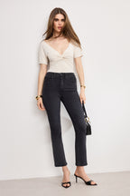 The Jersey Twist Front Bodysuit in Ecru003