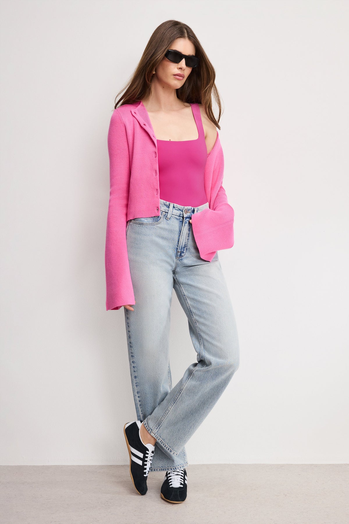 Sculpting Modern Tank Bodysuit in Fuschia002