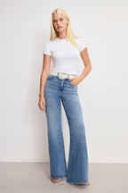 Dolly Classic Crystal Leather Belt in White001