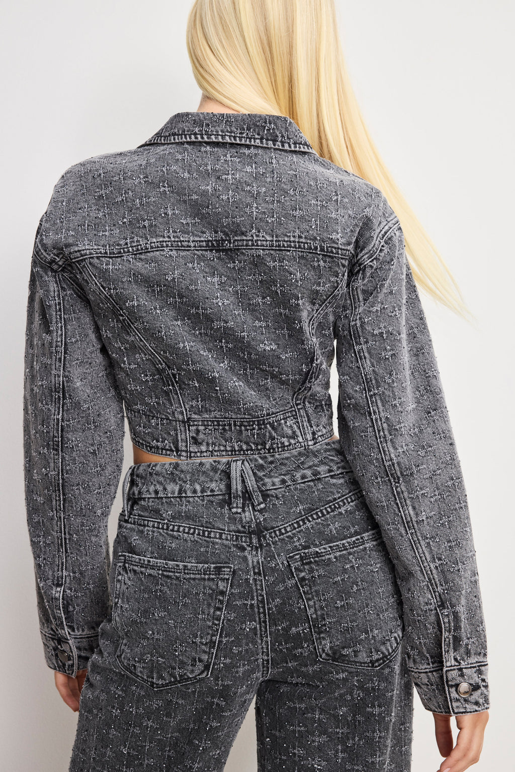 Dolly Crystal Denim Jacket in Black415
