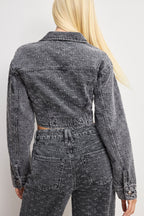 Dolly Crystal Denim Jacket in Black415