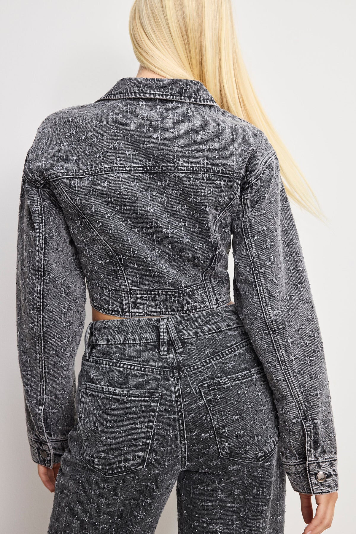 Dolly Crystal Denim Jacket in Black415