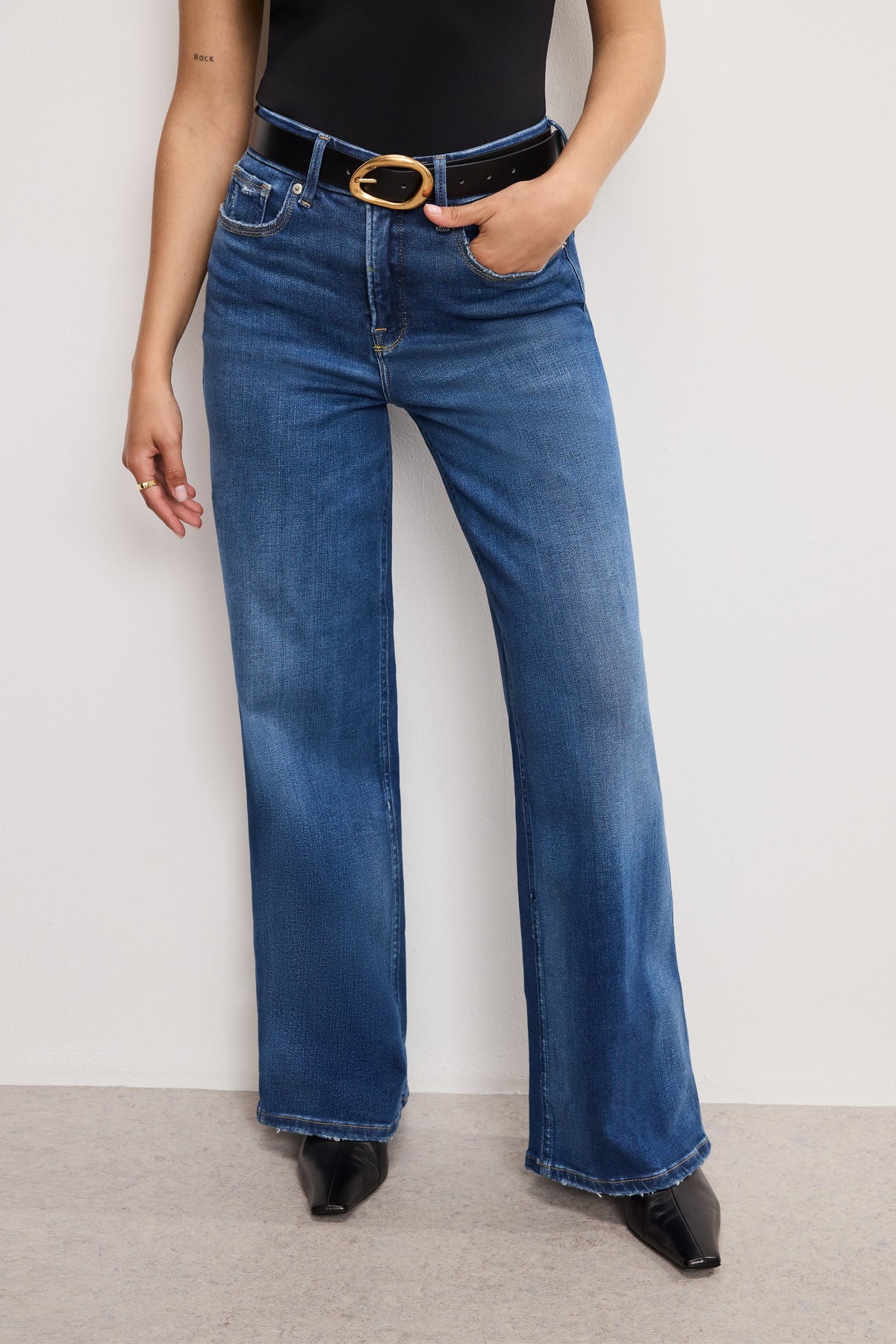 Soft Tech Good Petite Skate Wide Jeans in Indigo891
