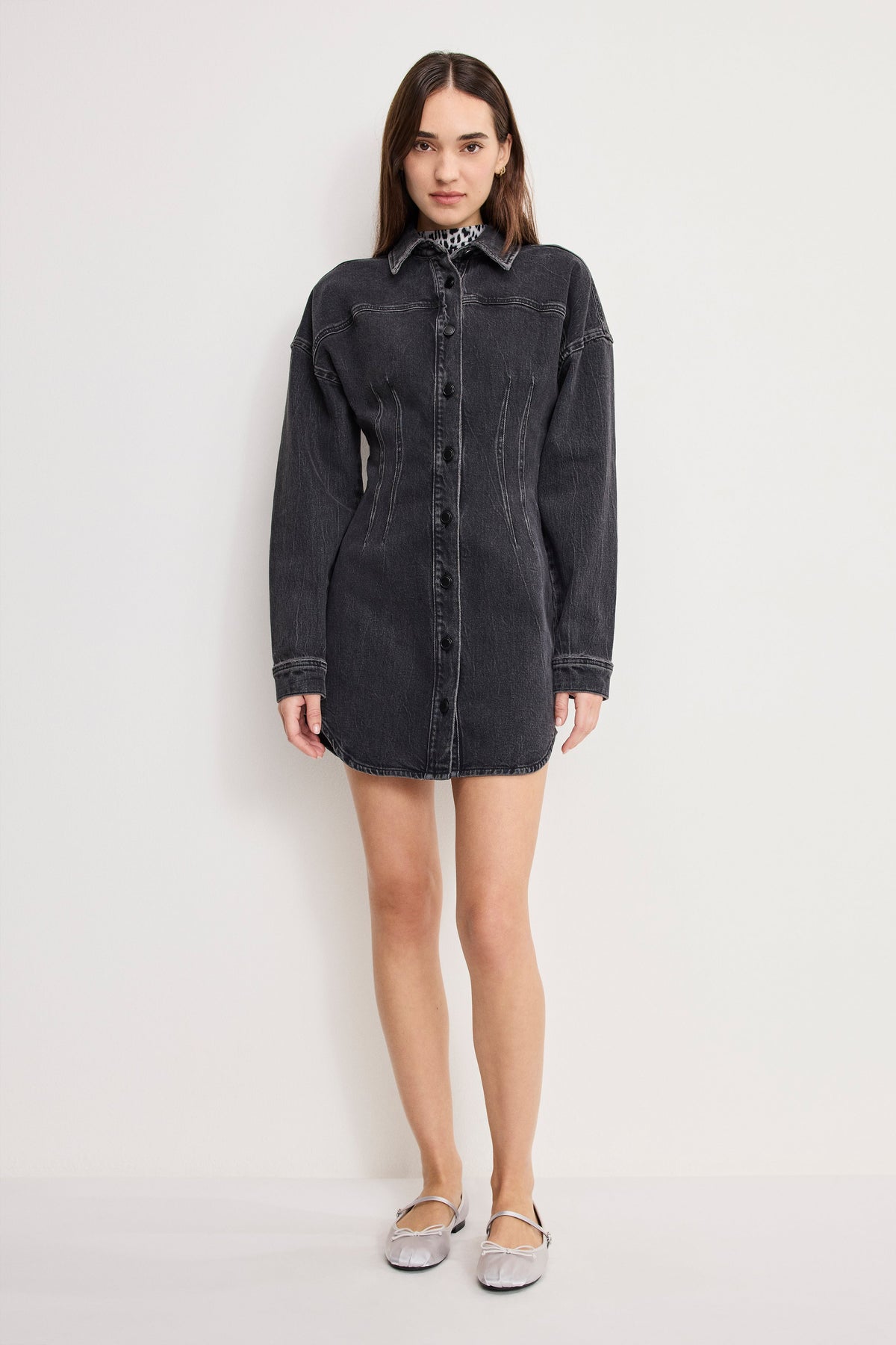 Shaped Denim Mini Dress in K418