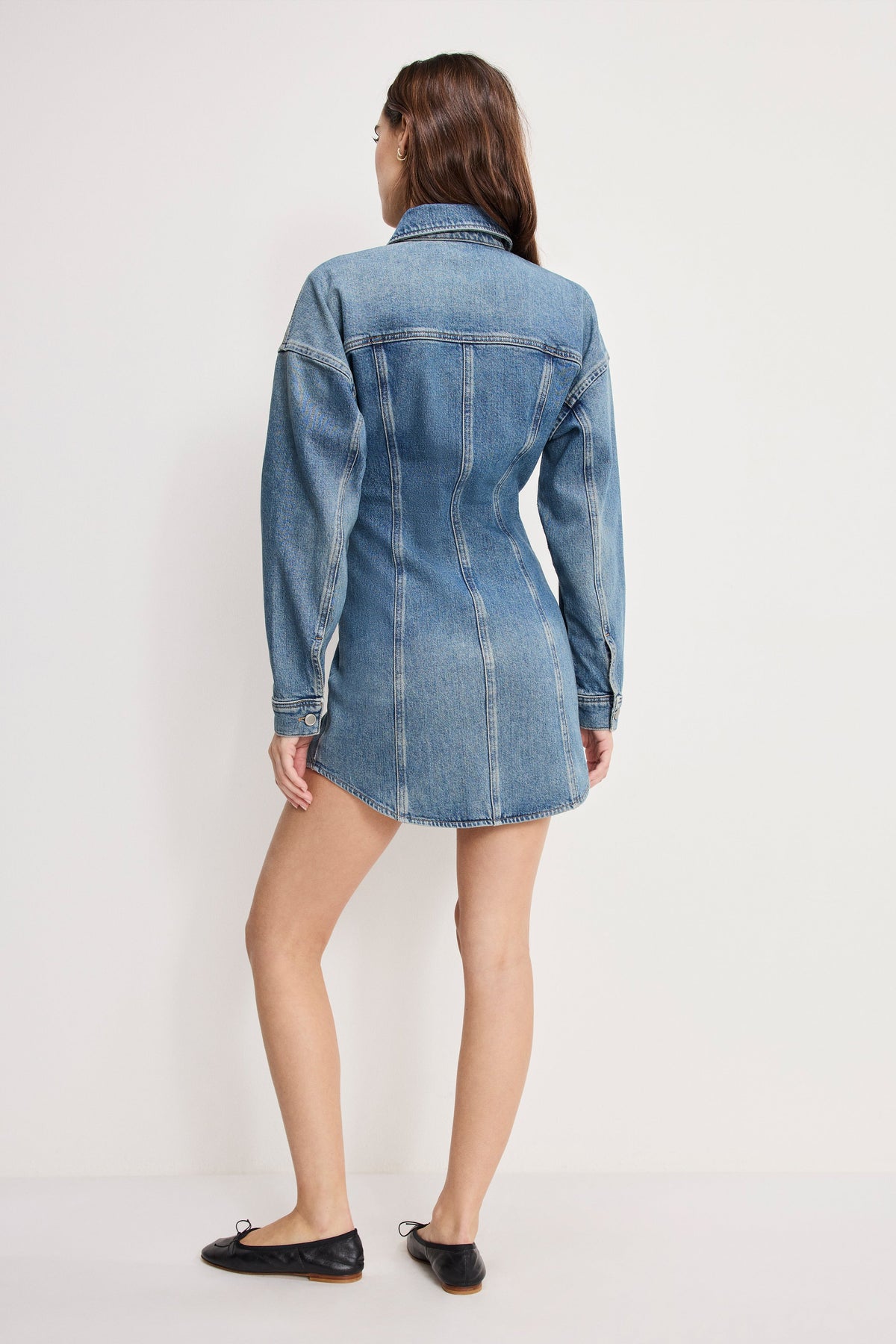 Shaped Denim Dress in Indigo1100