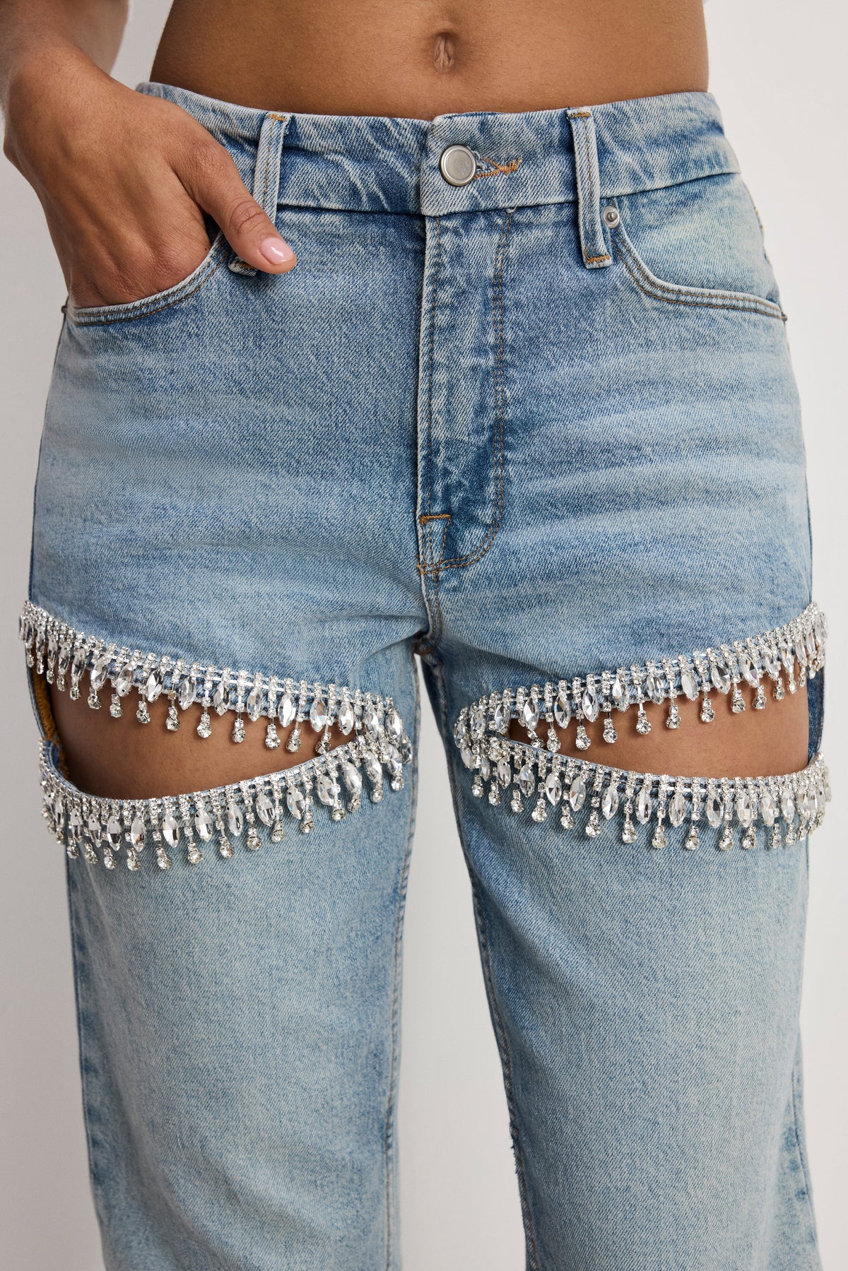 The Good Icon Straight Diamond Jeans in Indigo357