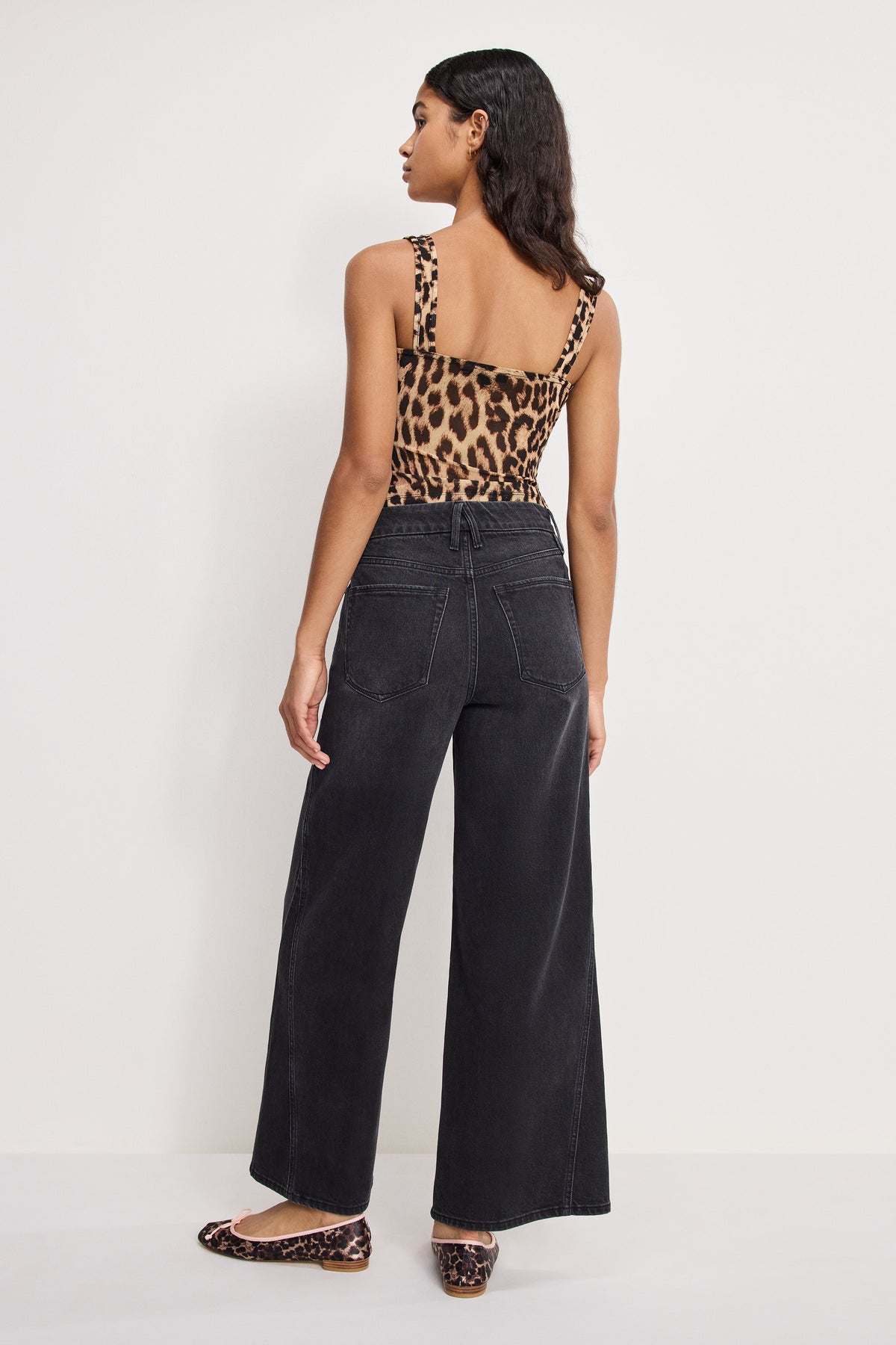 Good Skate Cropped Wide Jeans in Black407