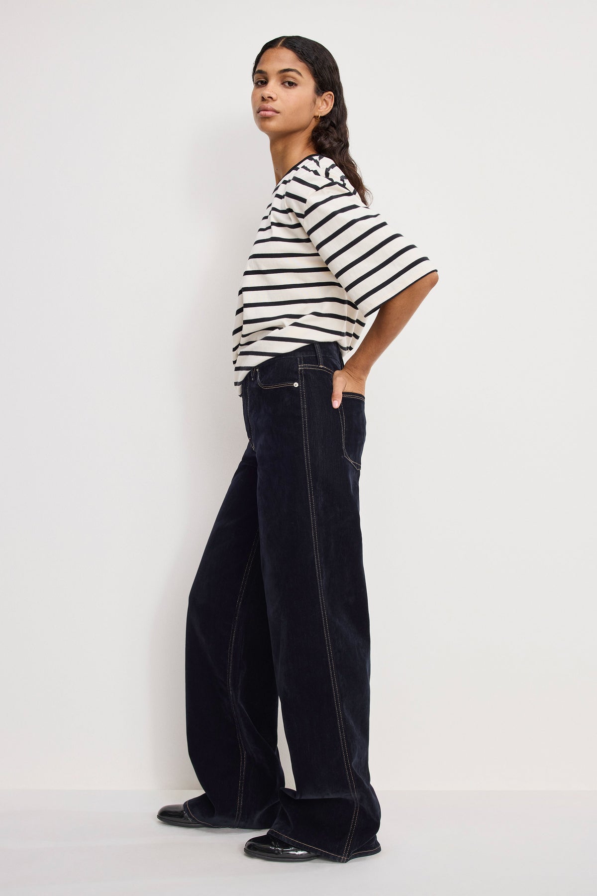 Good Skate Flocked Denim Jeans in Indigo939
