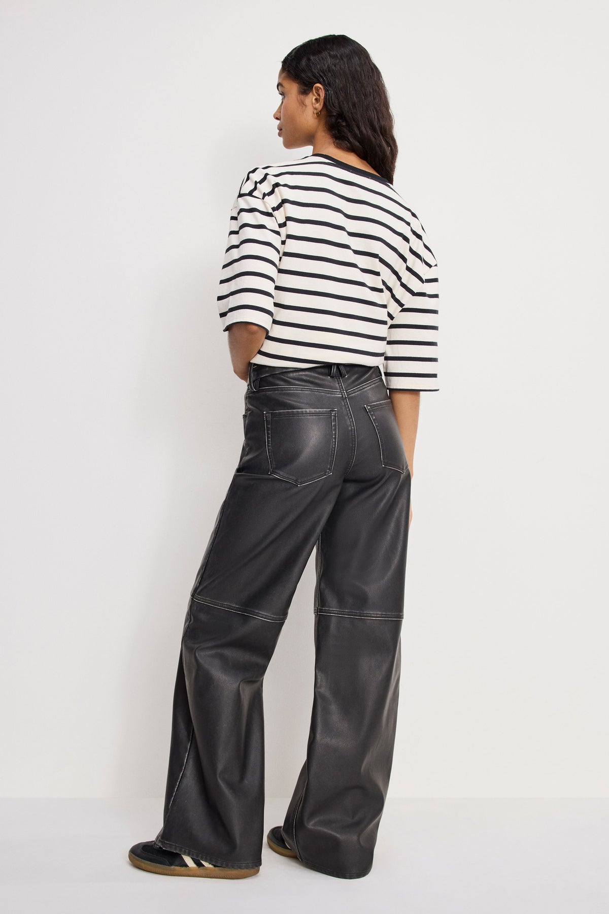 Good Skate Faux Leather Pants in Black001