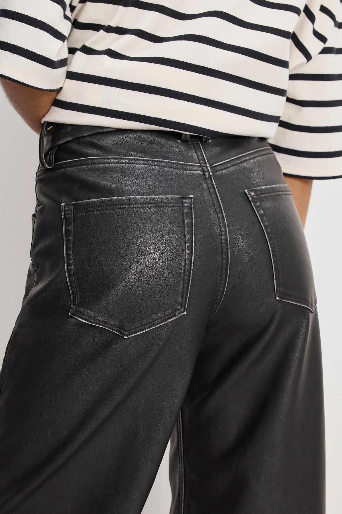 Good Skate Faux Leather Pants in Black001