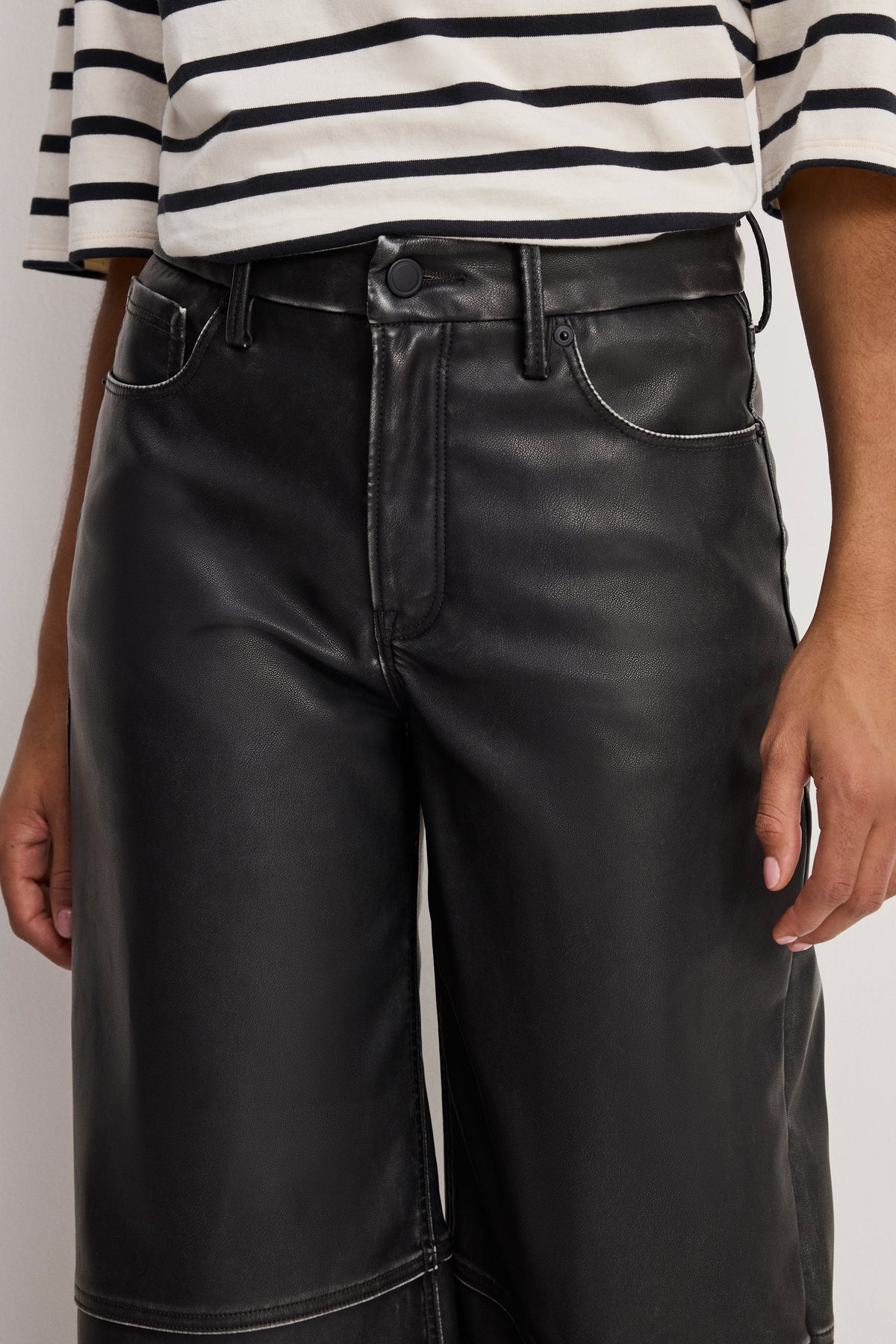 Good Skate Faux Leather Pants in Black001
