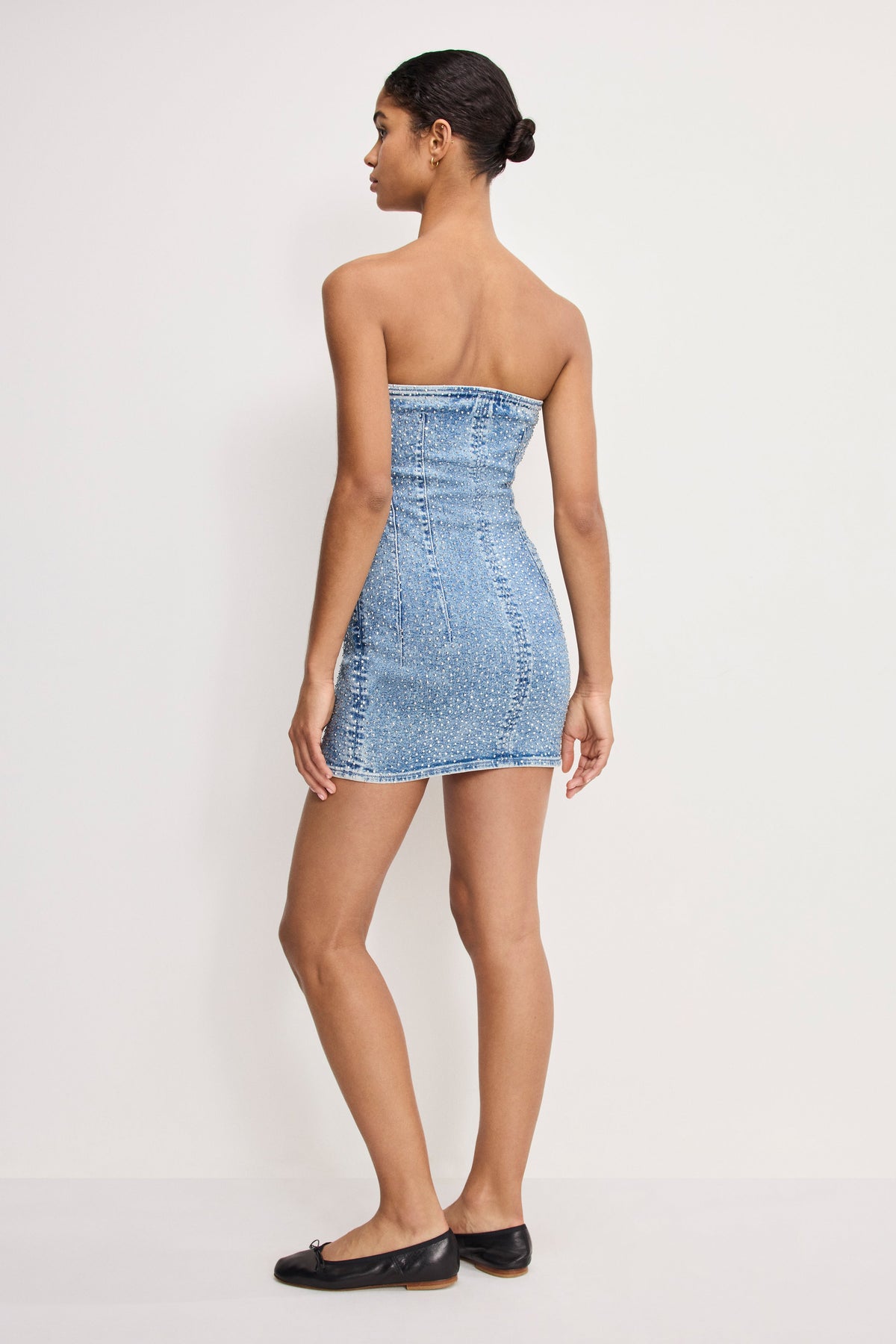 Crystal Strapless Mini Dress in Indigo1097