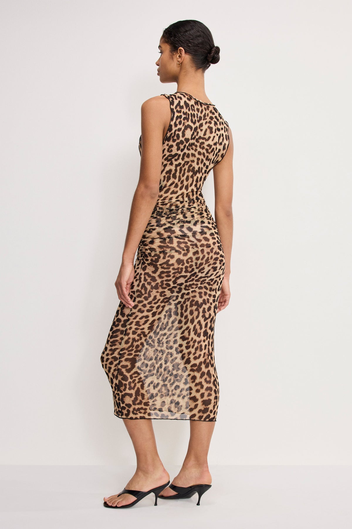 Mesh Midi Dress in Lucky Leopard001