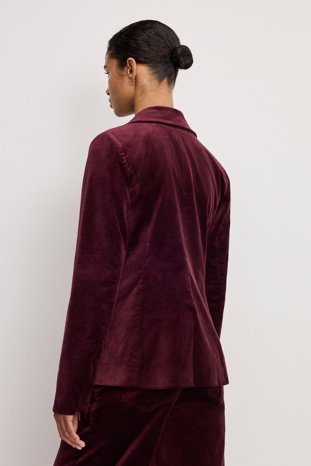 Velvet Sculpted Blazer in Fig007