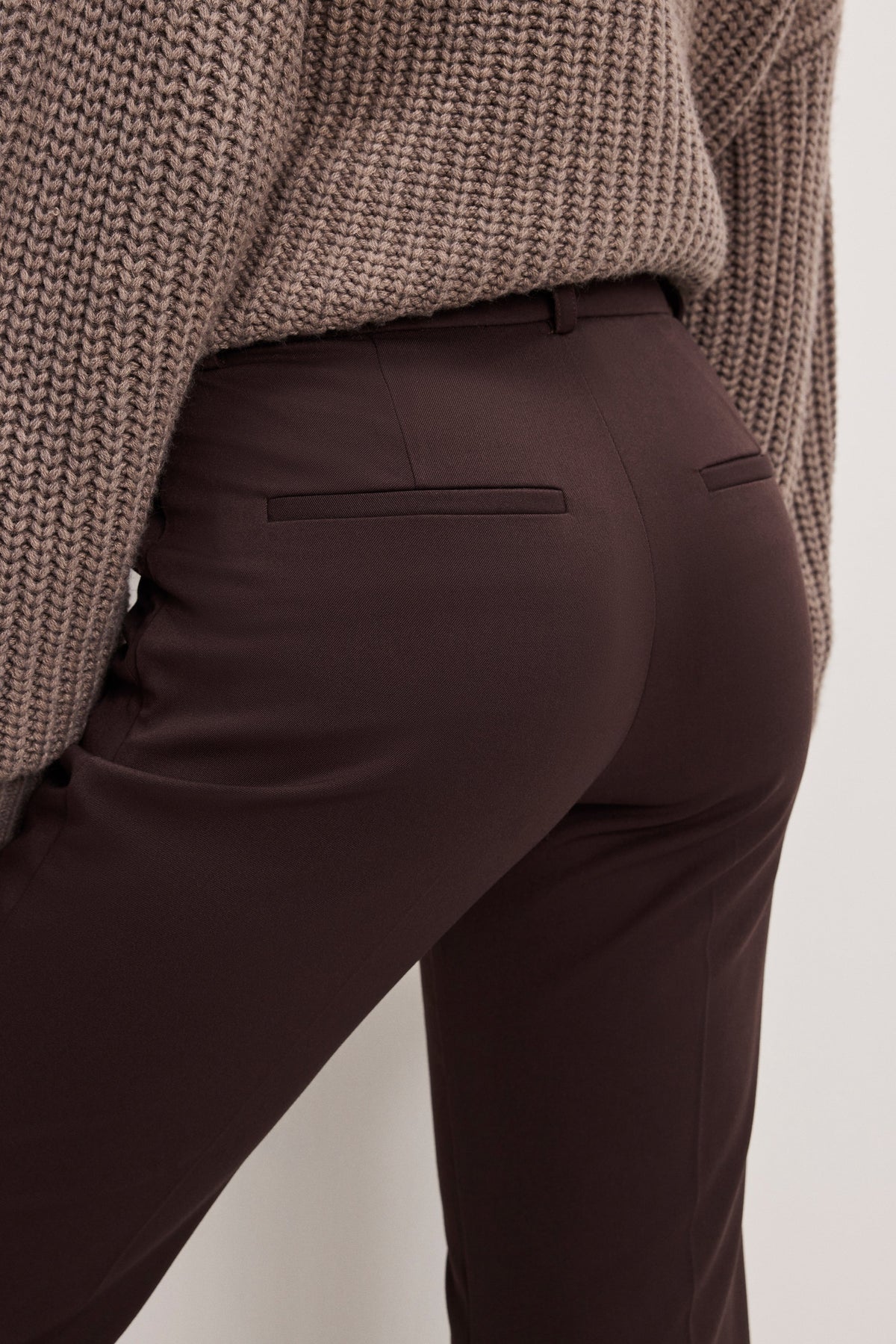 Essential Suiting Flare Trousers in Dark Chocolate