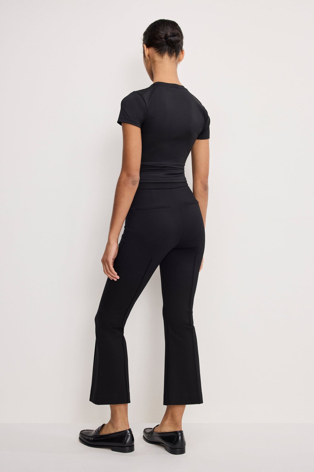 The Soft Stretch Ponte Kick Flare Pants in Black001