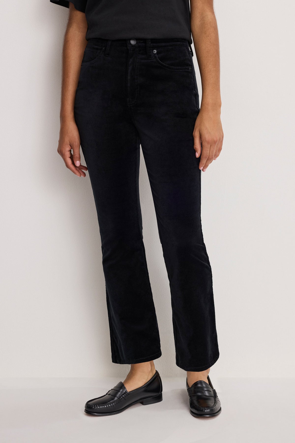 Velvet Good High-Rise Kick Flare Pants in Black001