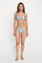 Print String Bikini Top in Blue Angel Print