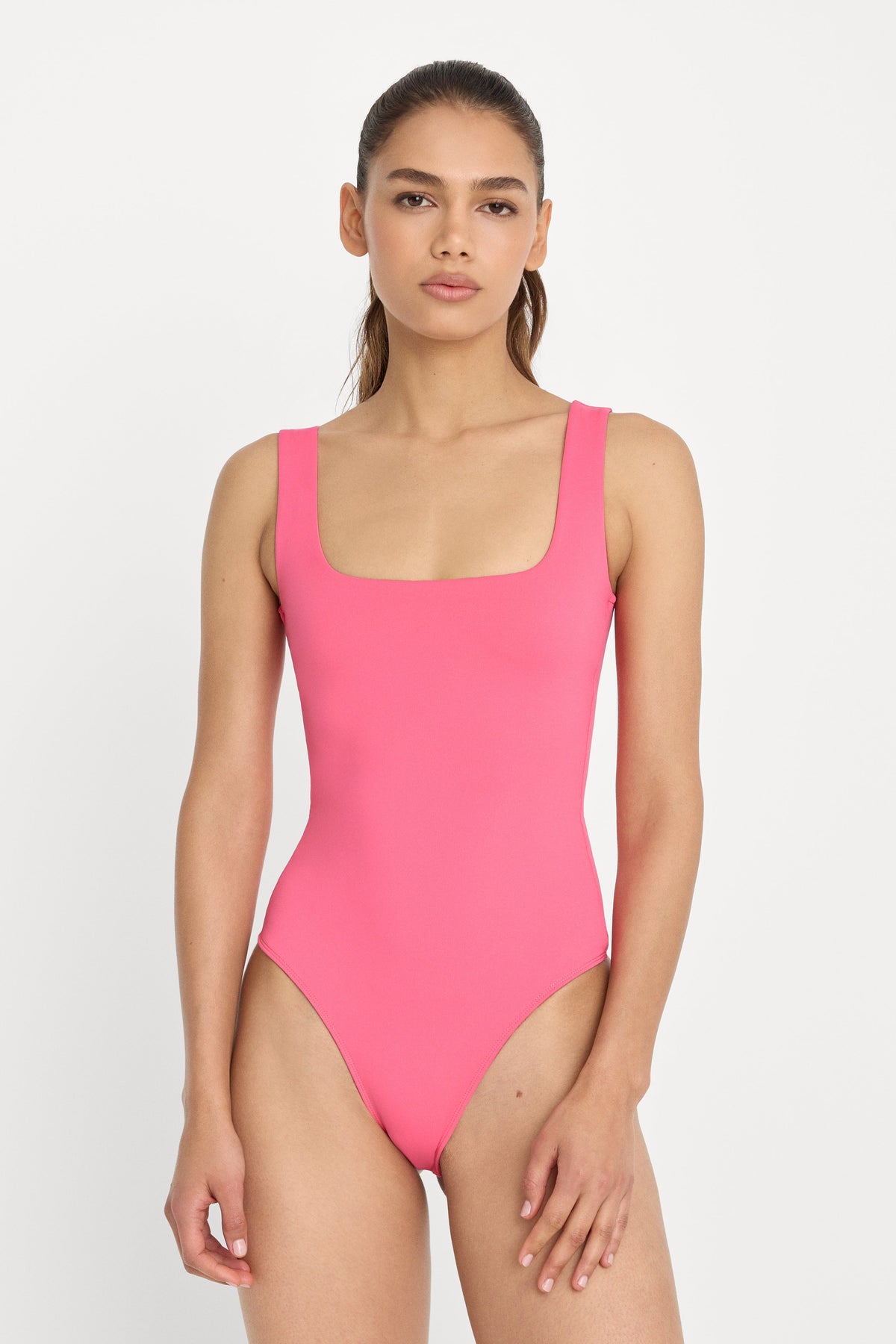 Sculpting Modern Tank Bodysuit in Strawberry Pink