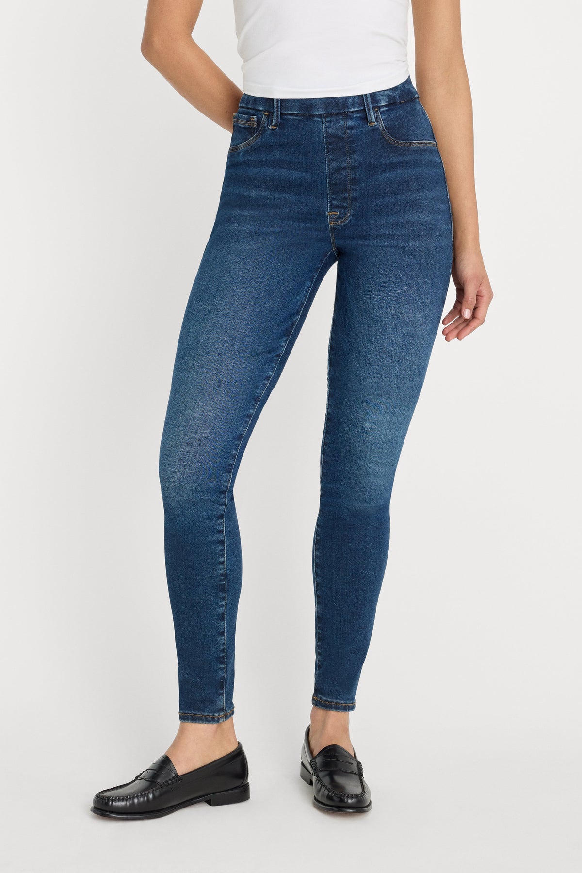 Power Stretch Pull-On Skinny Jeans in Indigo491