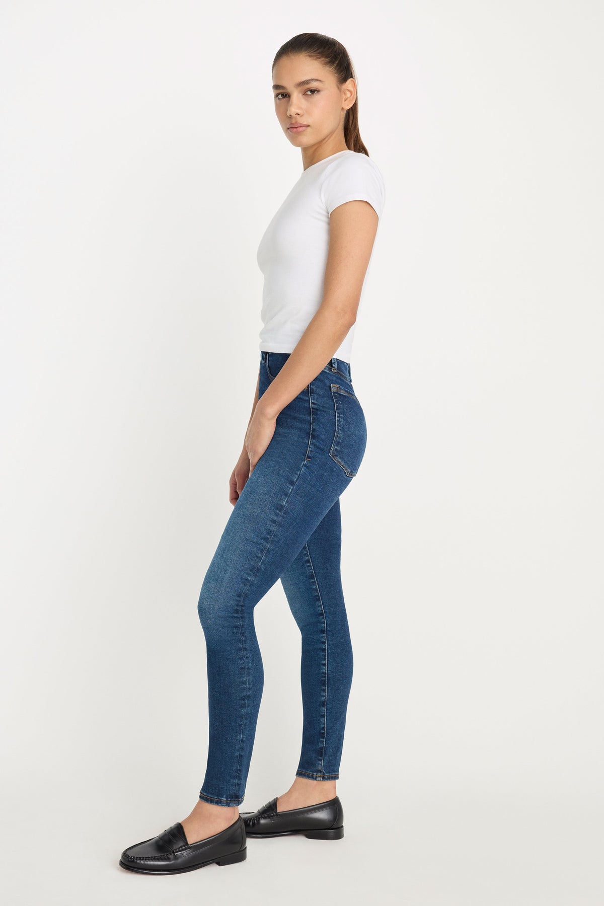 Power Stretch Pull-On Skinny Jeans in Indigo491
