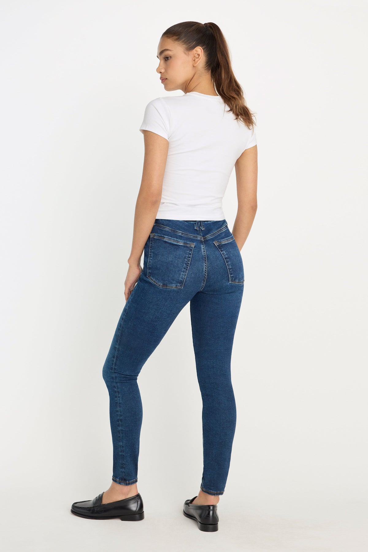 Power Stretch Pull-On Skinny Jeans in Indigo491