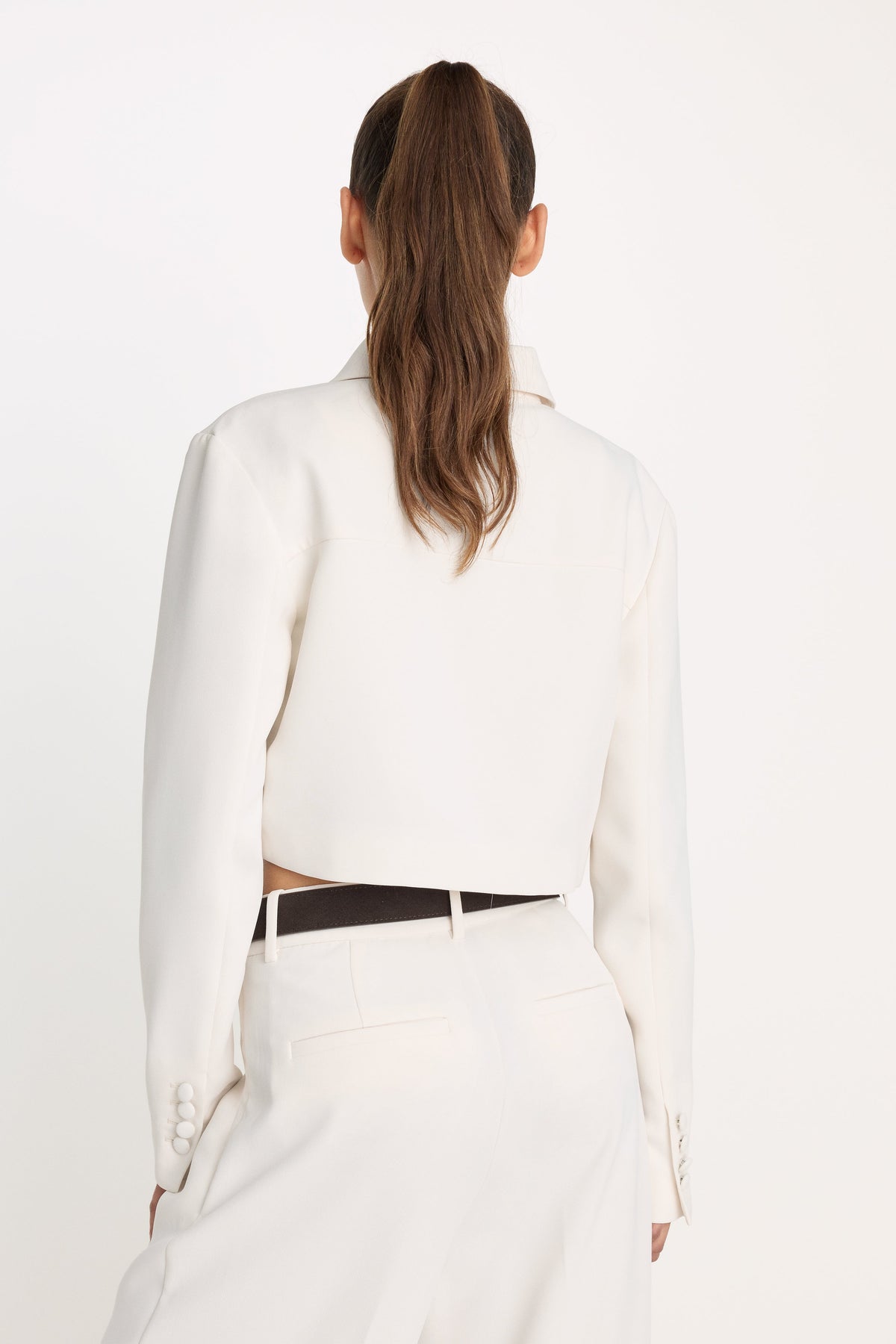Luxe Suiting Cropped Jacket in Soft Shell