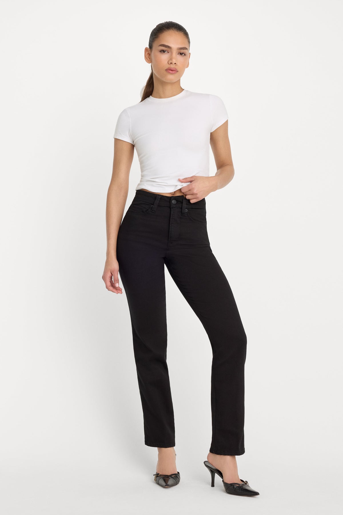 NEVER FADE GOOD CURVE STRAIGHT JEANS | BLACK