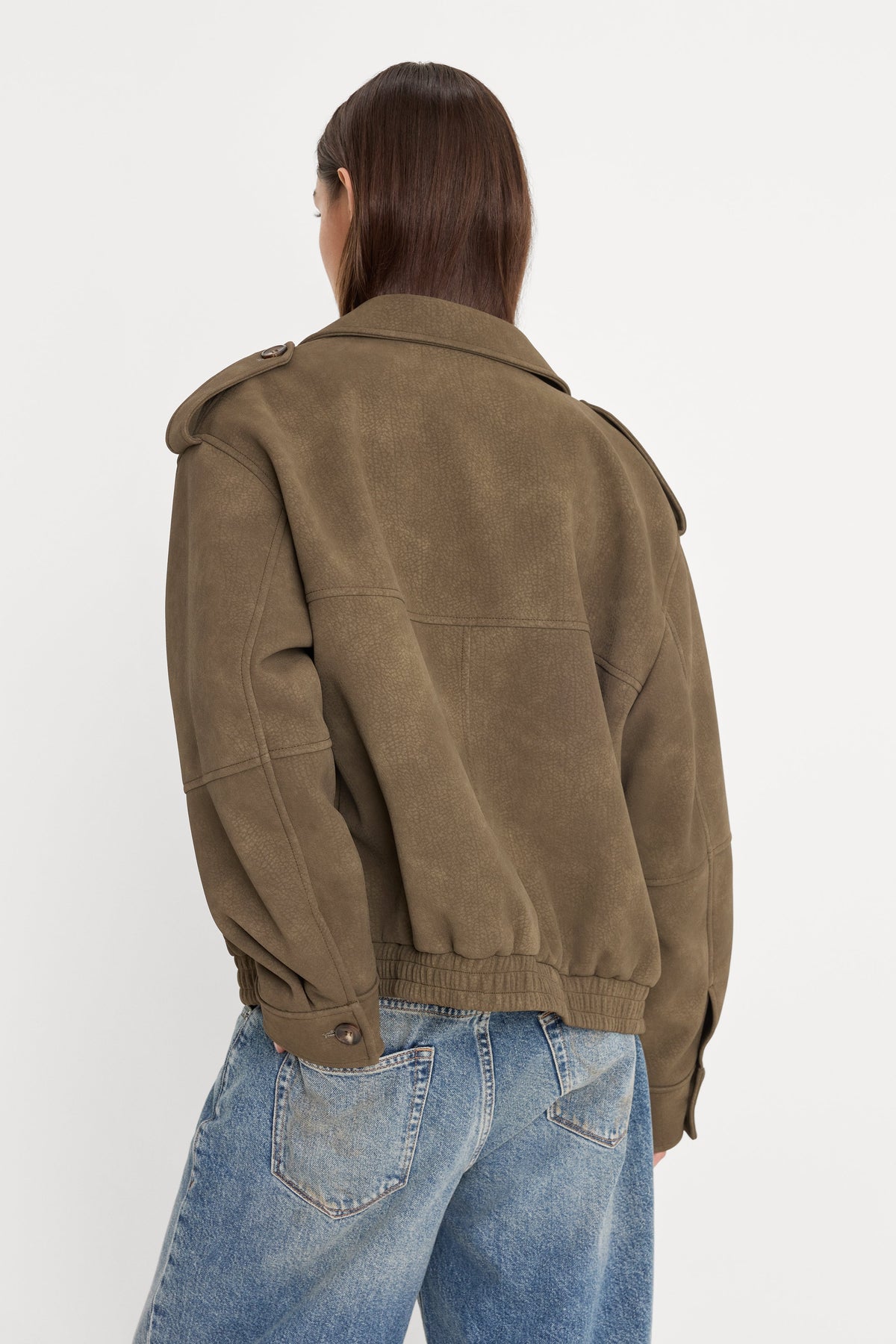 The Better Than Leather Bomber Jacket in Stone