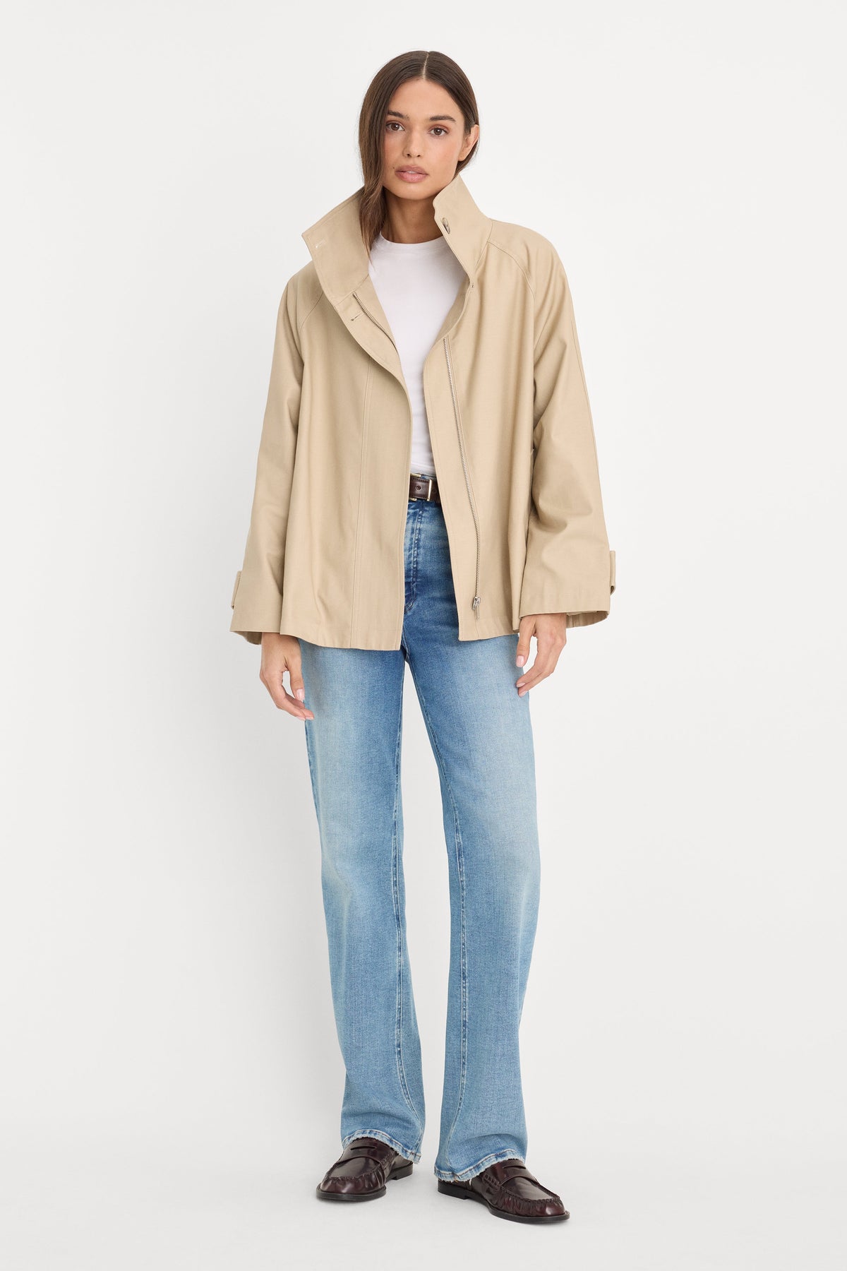 The Funnel Neck Trench in Light Taupe