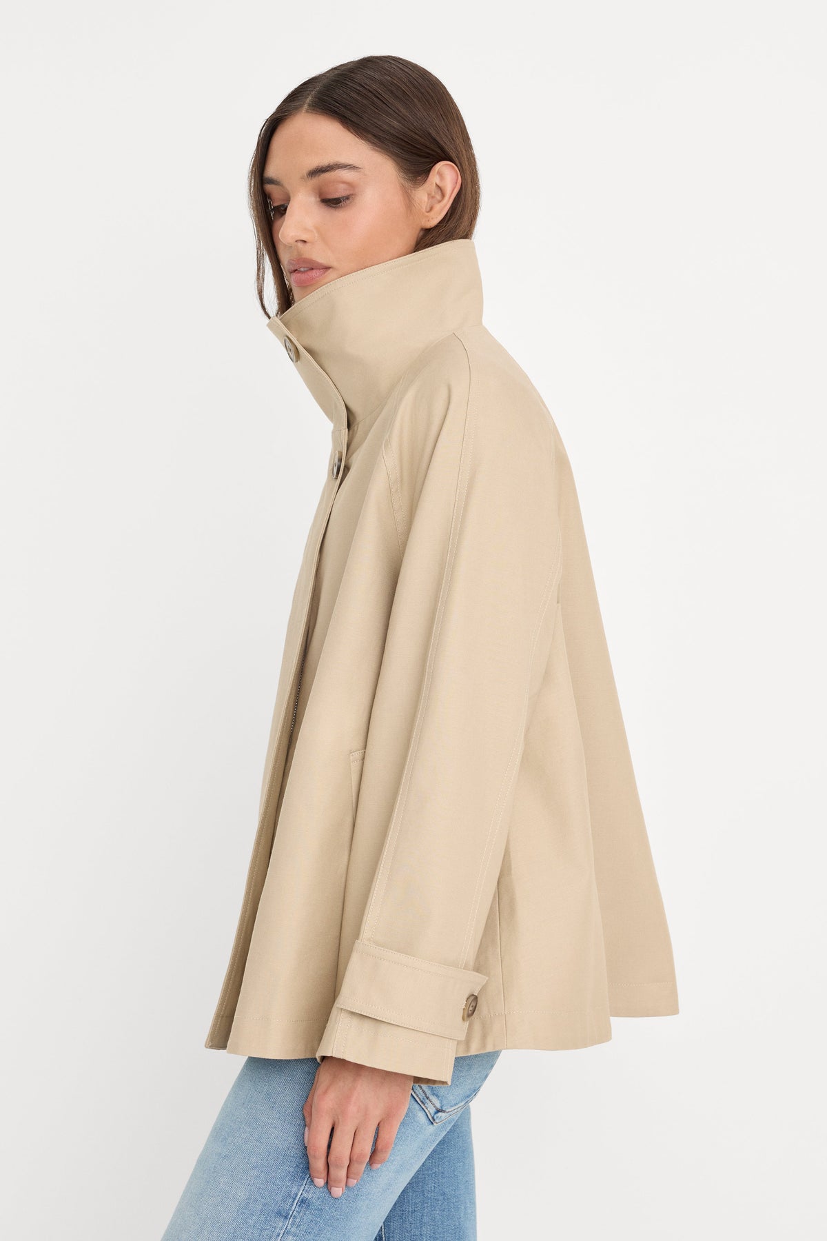 The Funnel Neck Trench in Light Taupe
