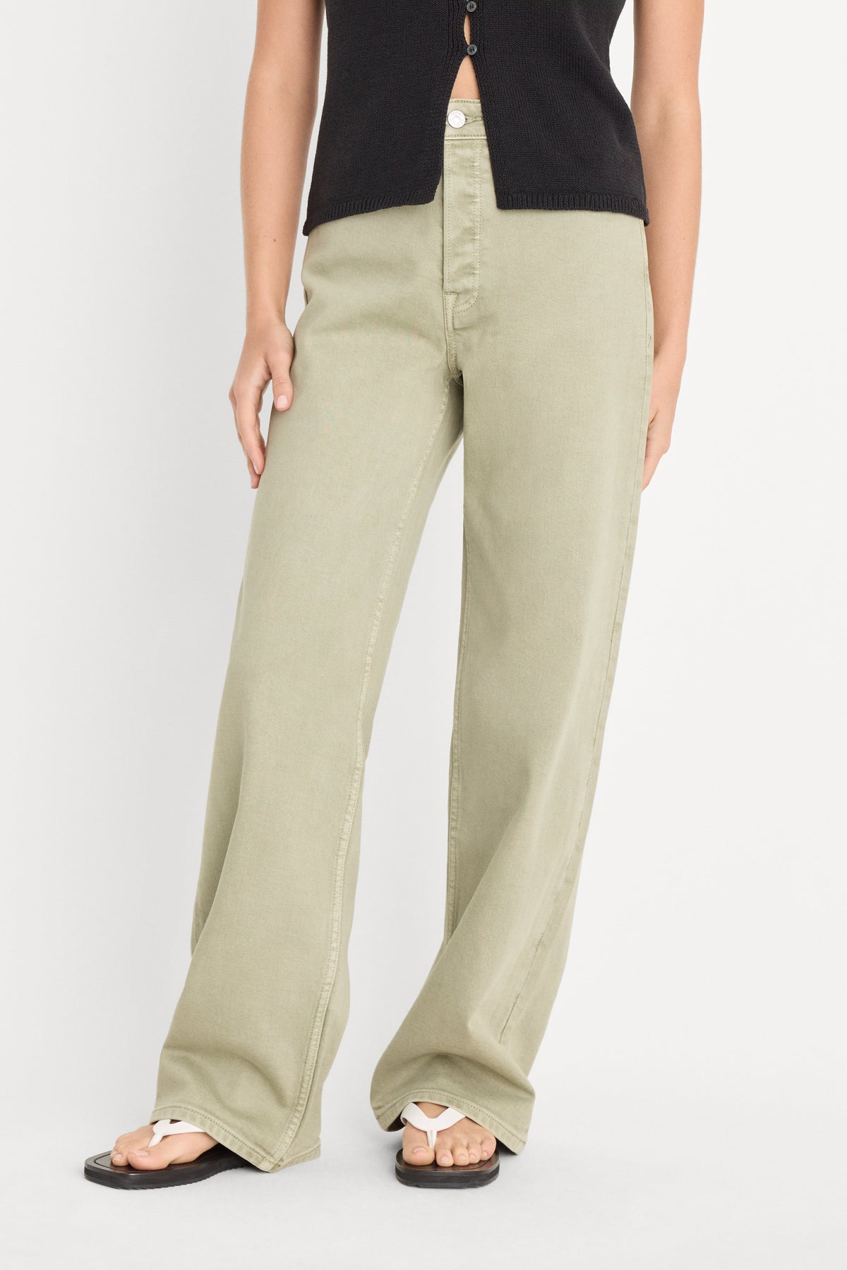 Vintage Wide Jeans in Beachgrass