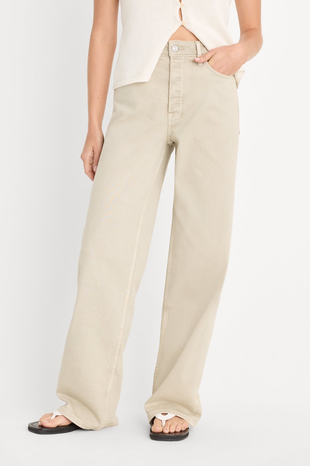 Vintage Wide Jeans in Sand Dune