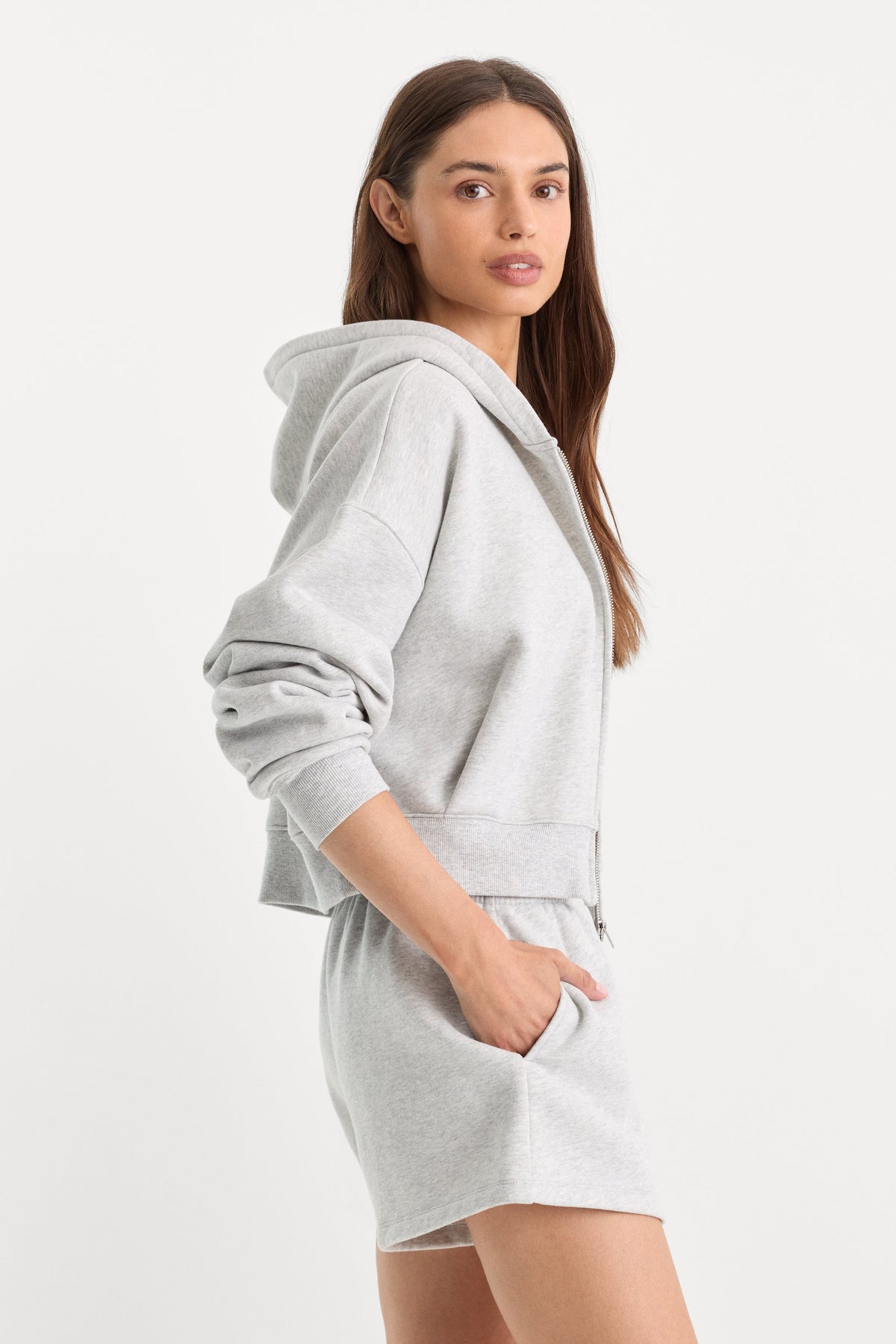 The Zip Up Sweatshirt in Heather Grey