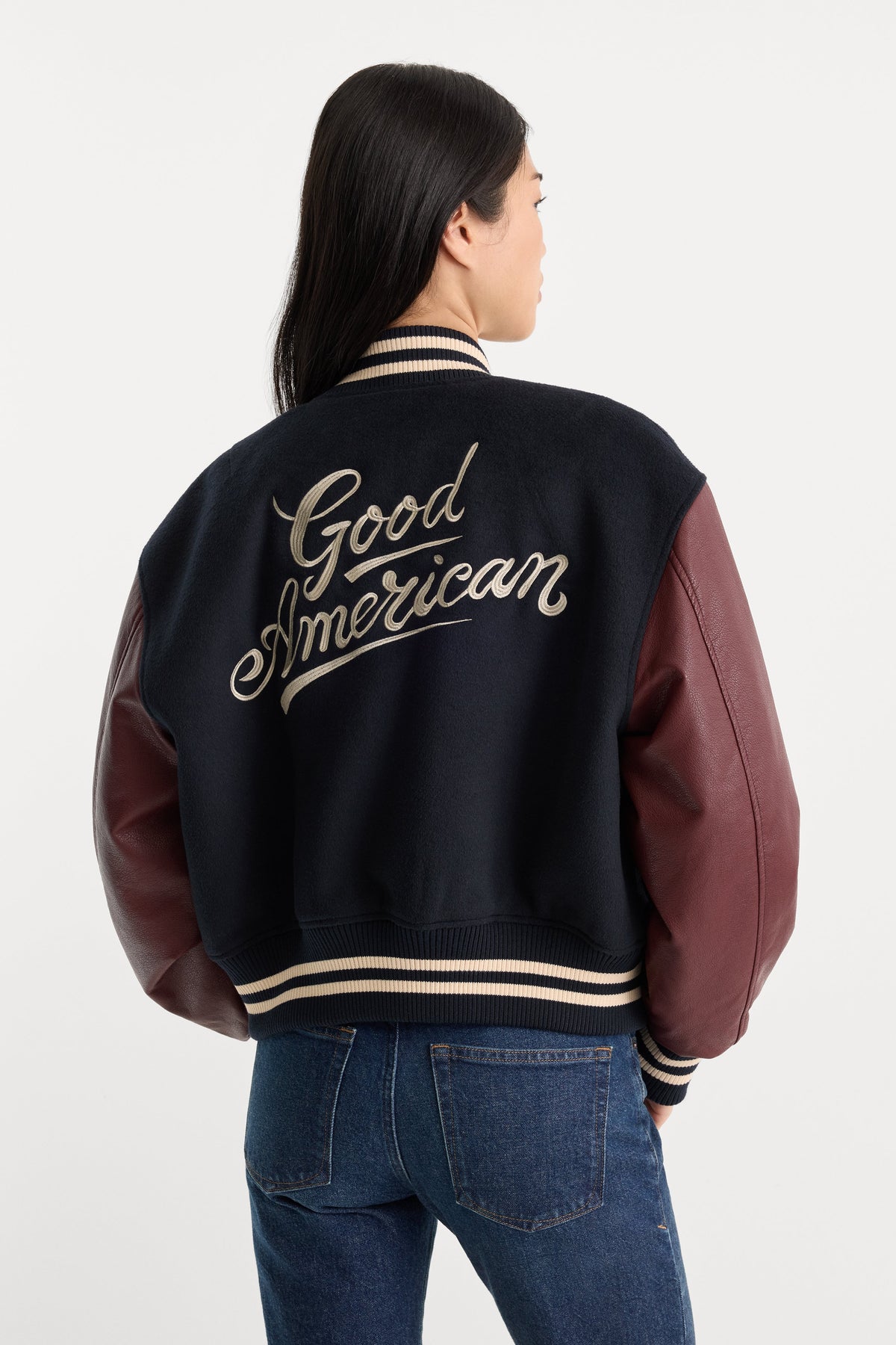 The Team Varsity Jacket in New Navy002
