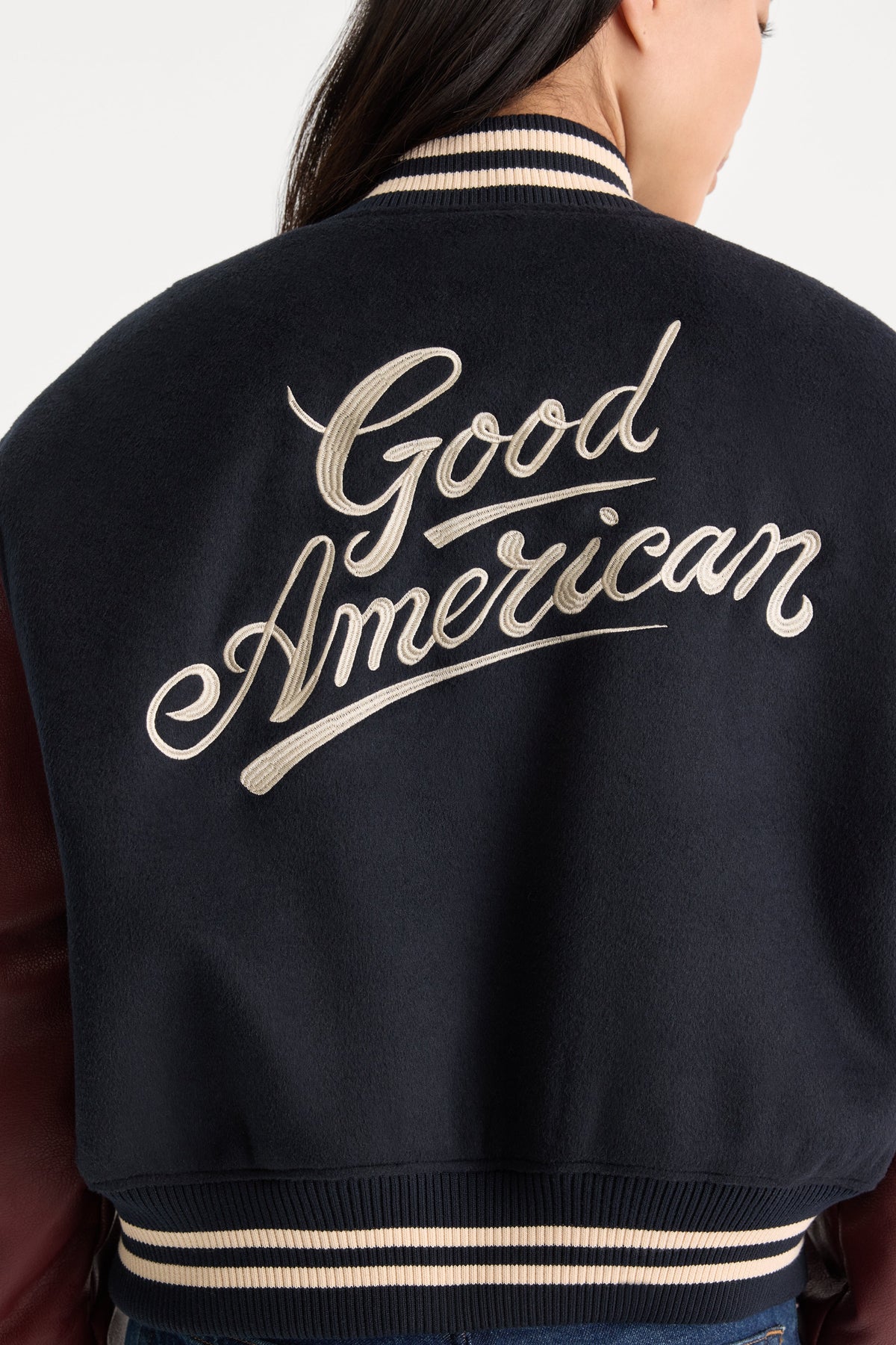 The Team Varsity Jacket in New Navy002