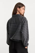 The Lightweight Bomber Jacket in Charcoal Plaid