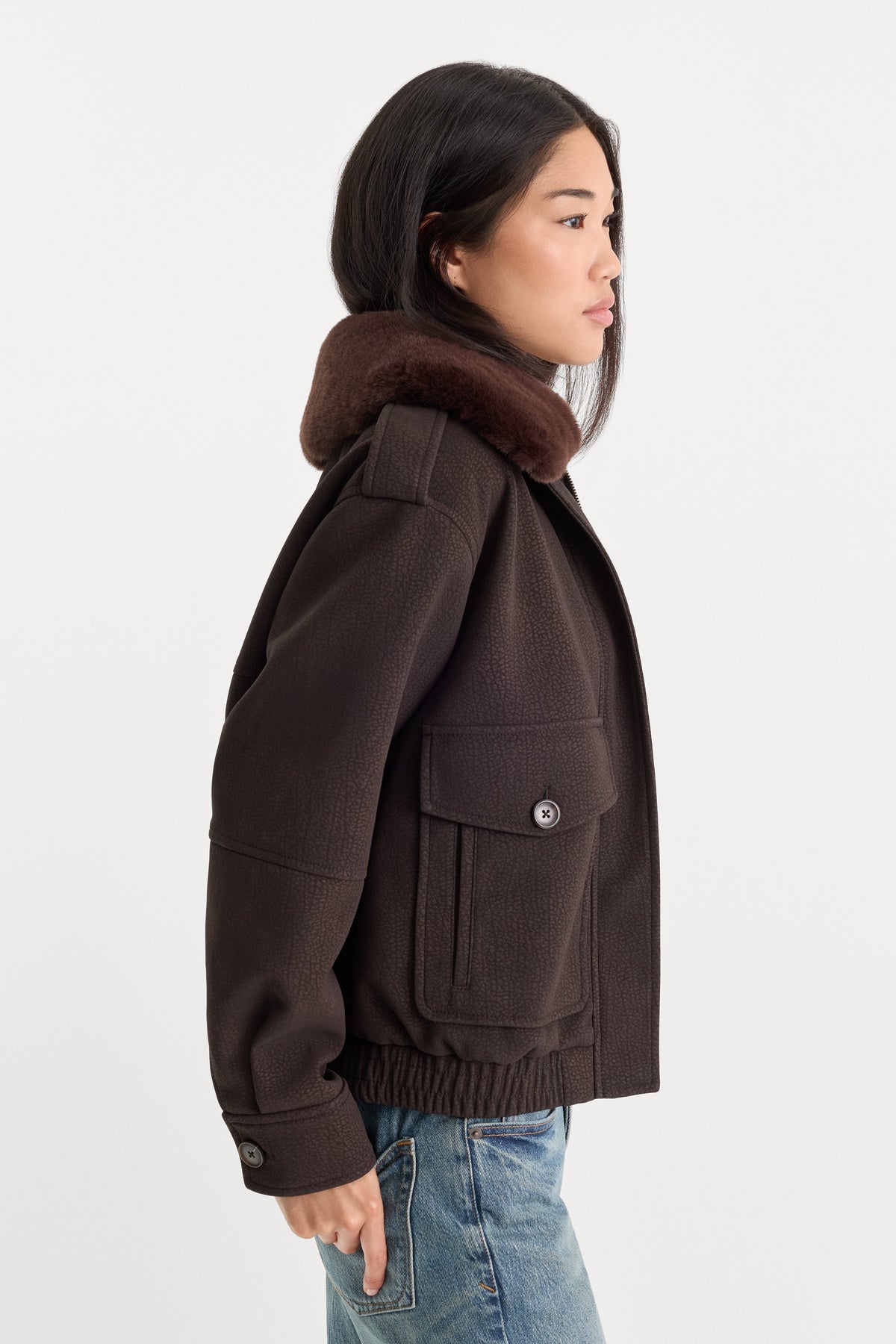 The Better Than Leather Bomber Jacket in Espresso