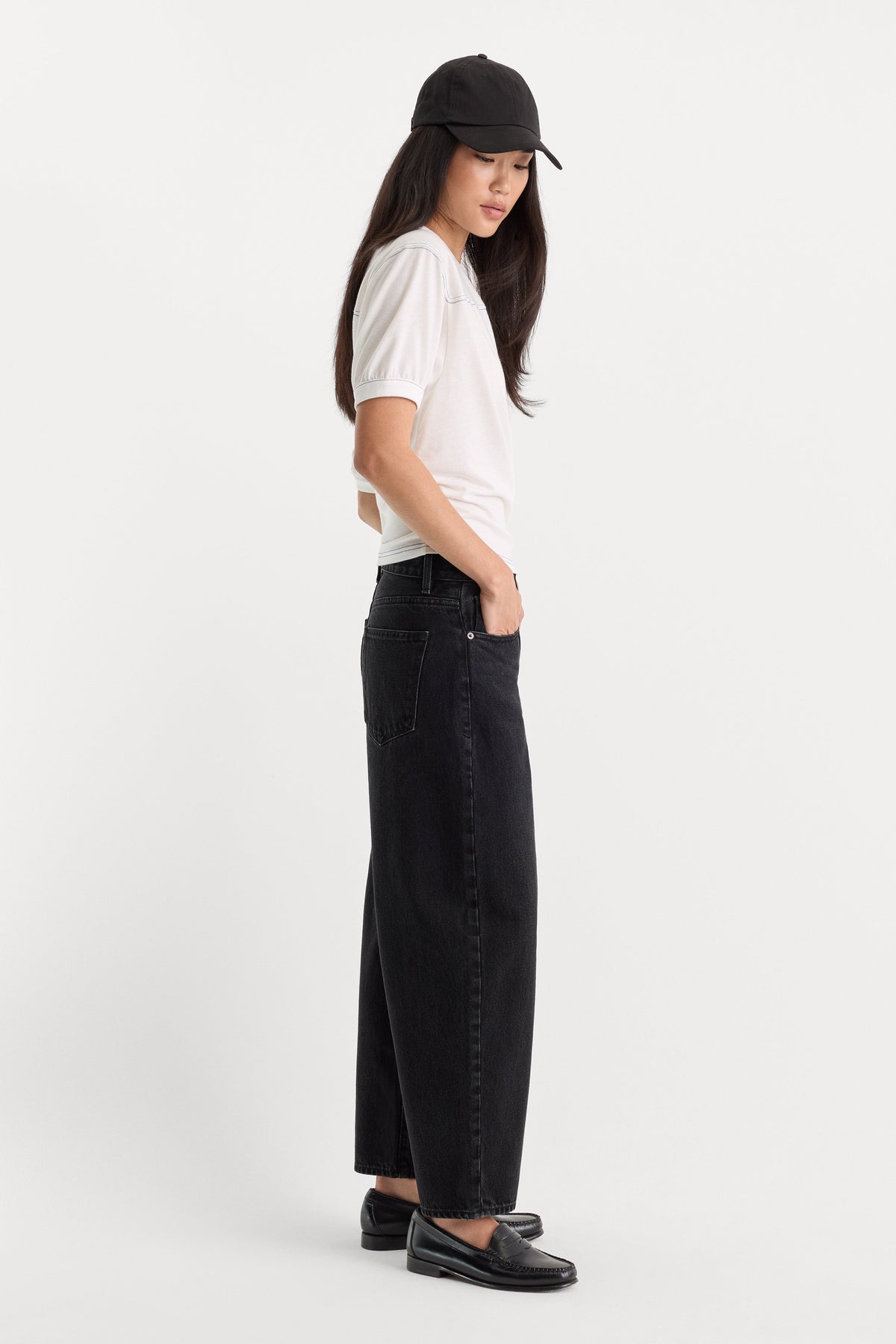 Vintage Barrel Ankle Jeans in Flat Tyre