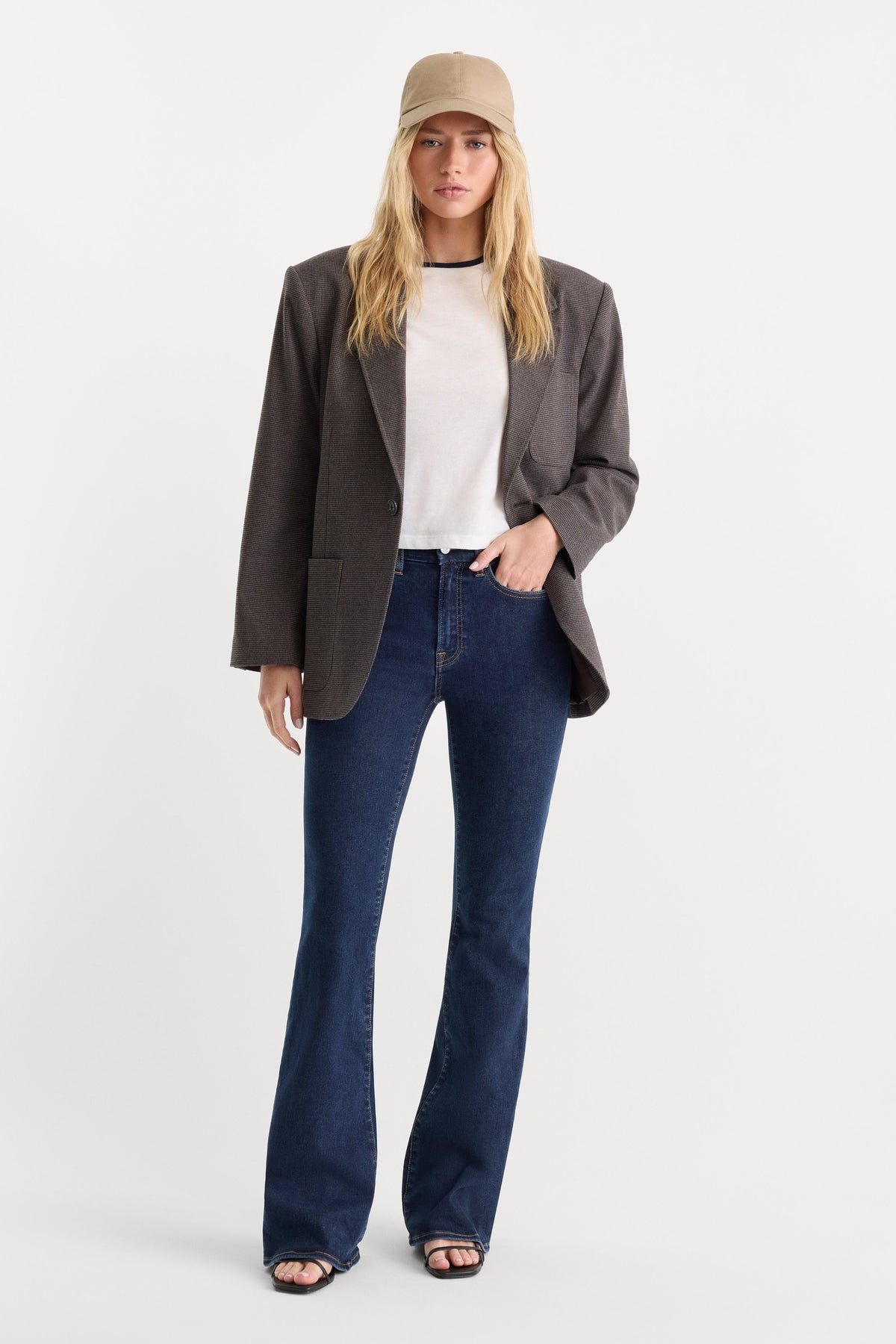 Always Fits Good Legs Flare Jeans Long in Indigo1317