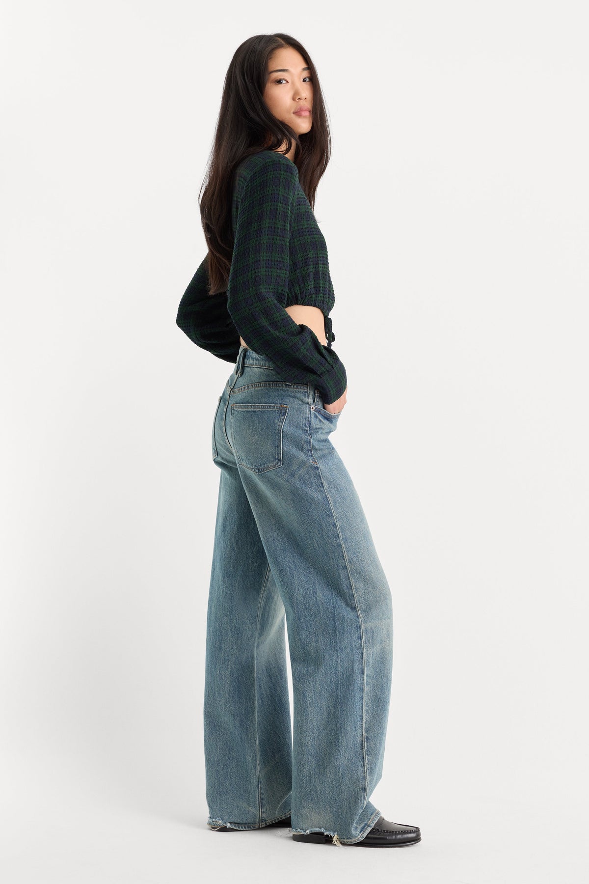 Vintage Wide Jeans in Oak