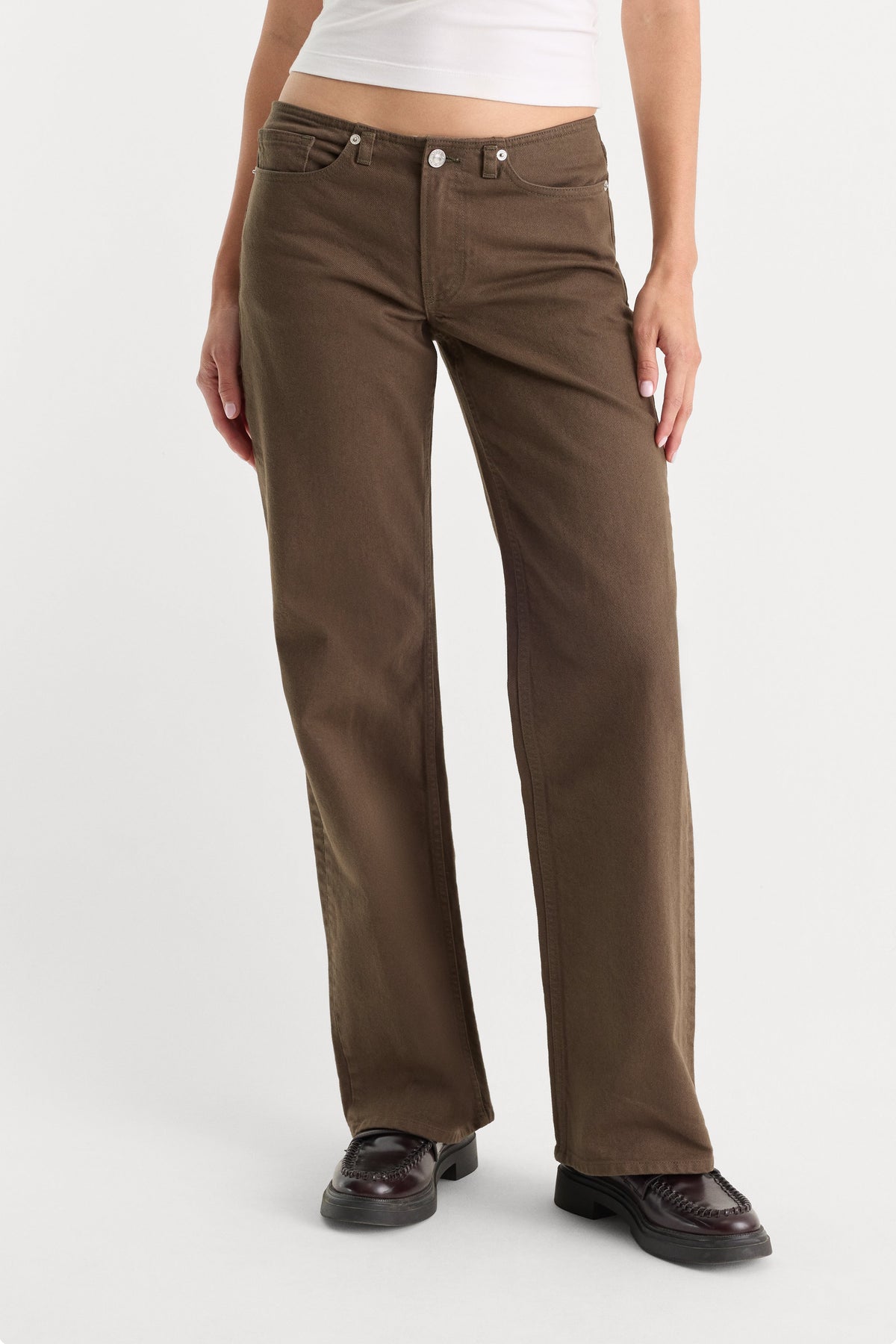 Ghost Waist Low Loose Jeans in Cedarwood