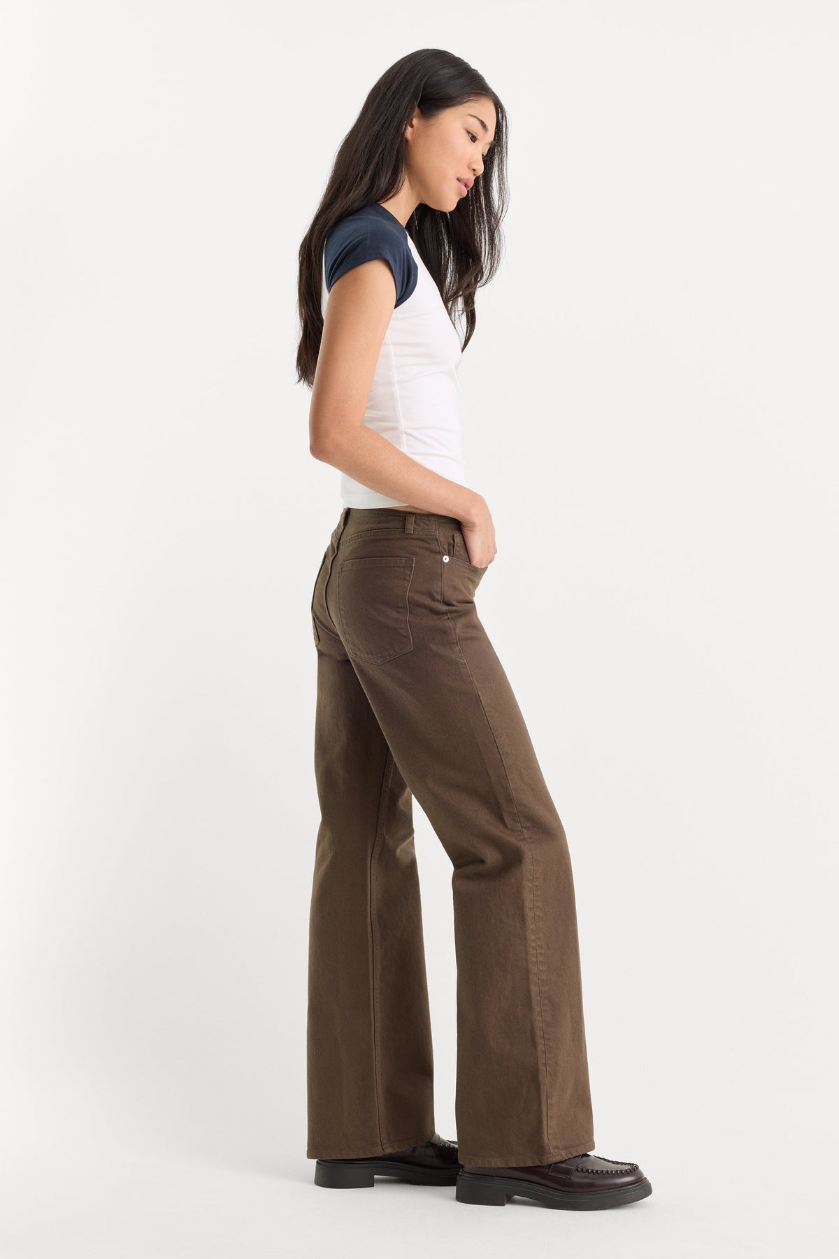 Ghost Waist Low Loose Jeans in Cedarwood